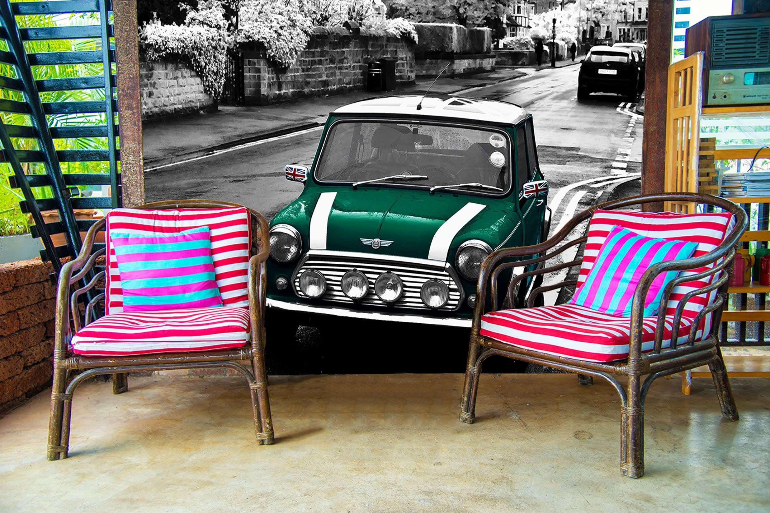 3D British Racing Green 931 Vehicle Wall Murals Wallpaper AJ Wallpaper 2