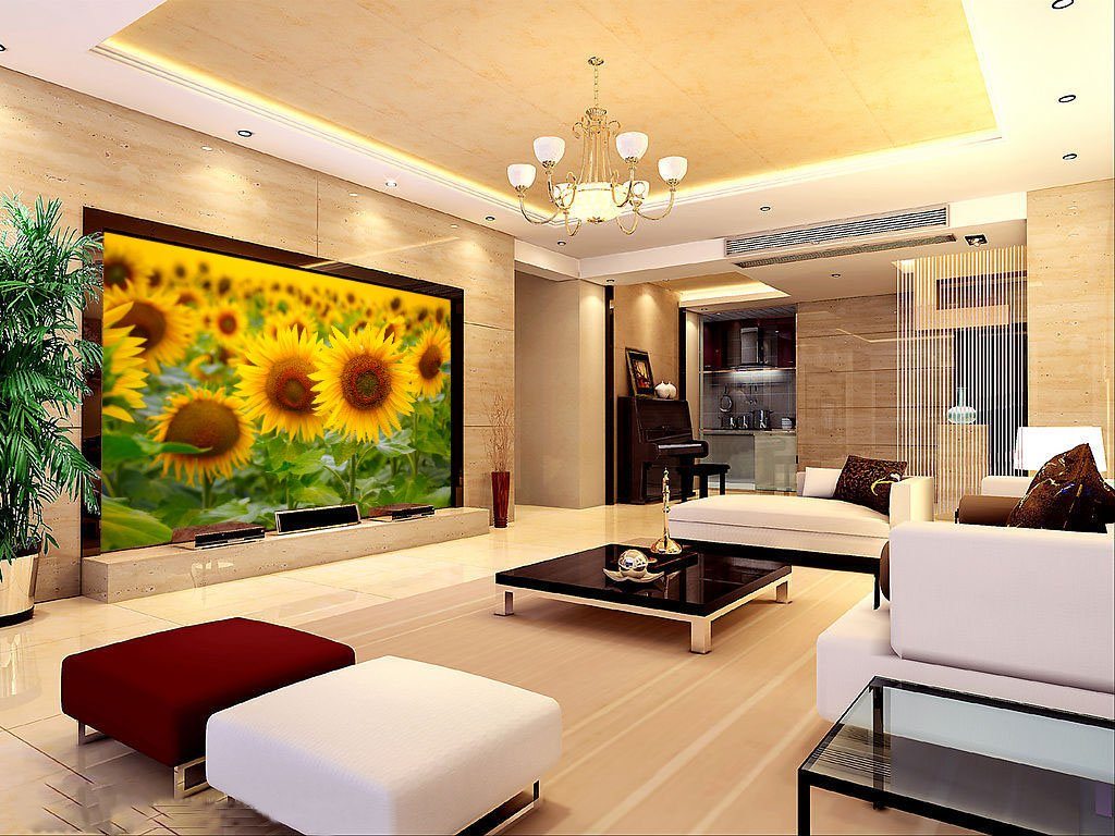 3D Sunflower Sea 006 Wallpaper AJ Wallpaper