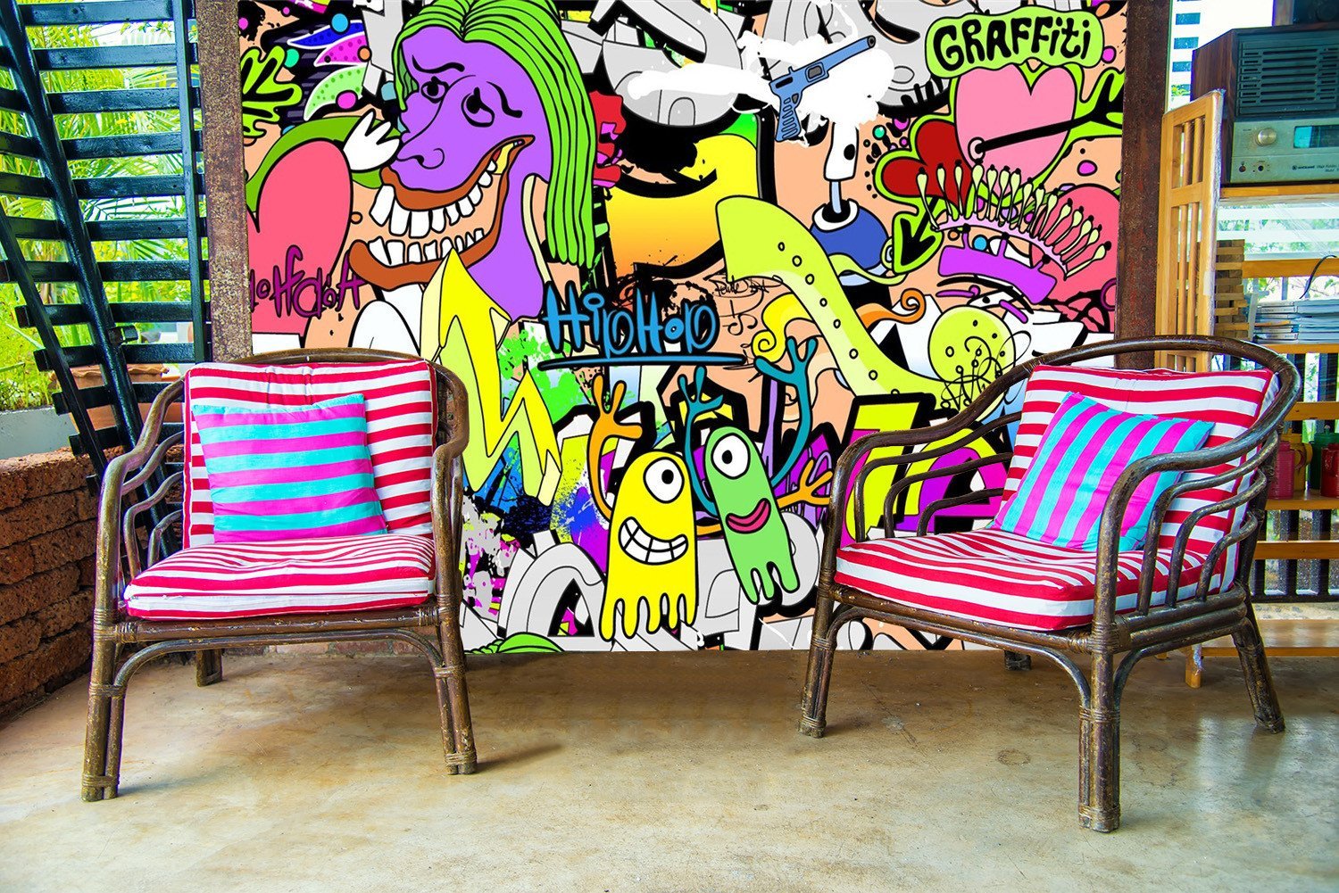3D Graffiti Girls 047 Wallpaper AJ Wallpaper