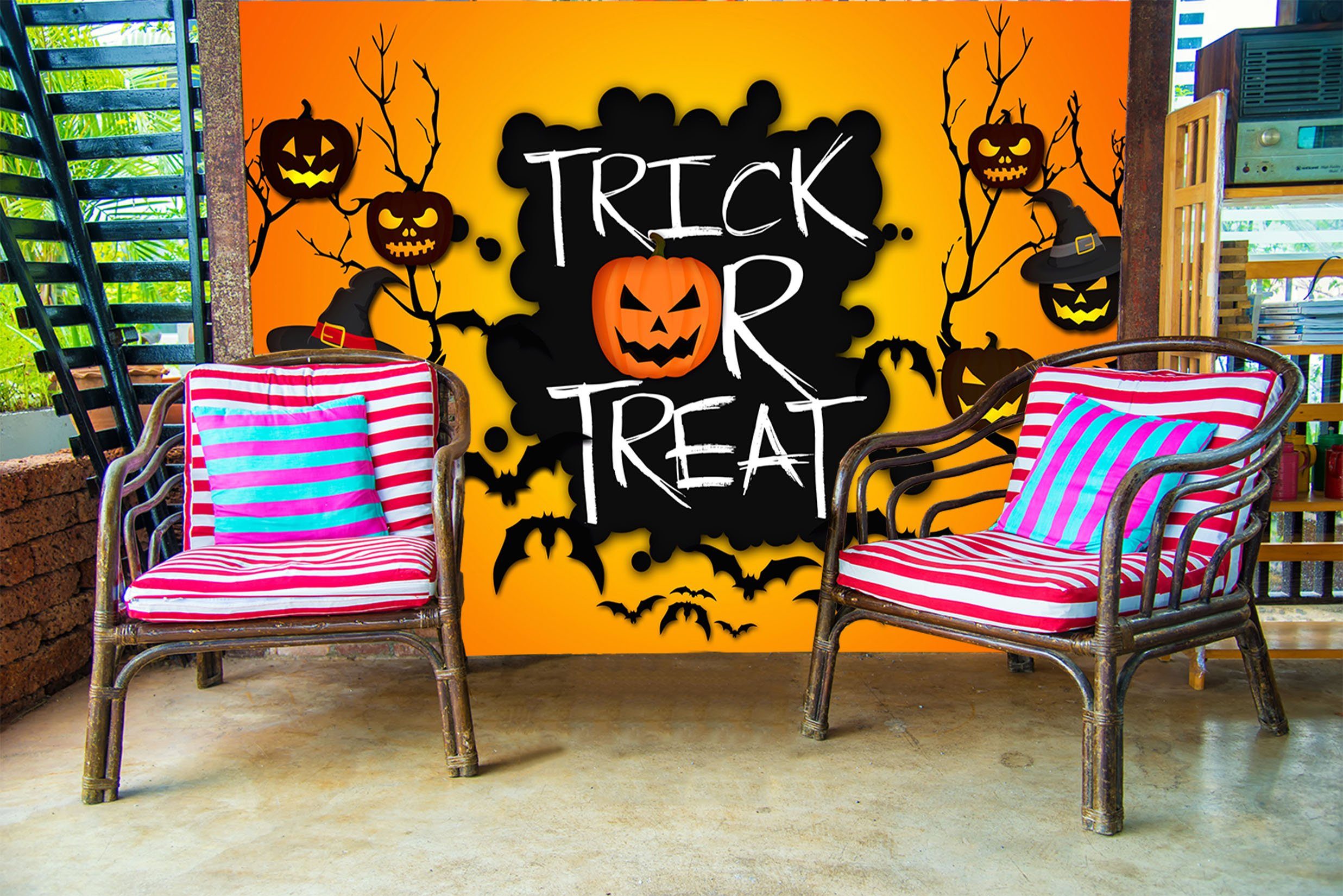 3D Black Pumpkin Festival 1016 Halloween Wall Murals Wallpaper AJ Wallpaper 2