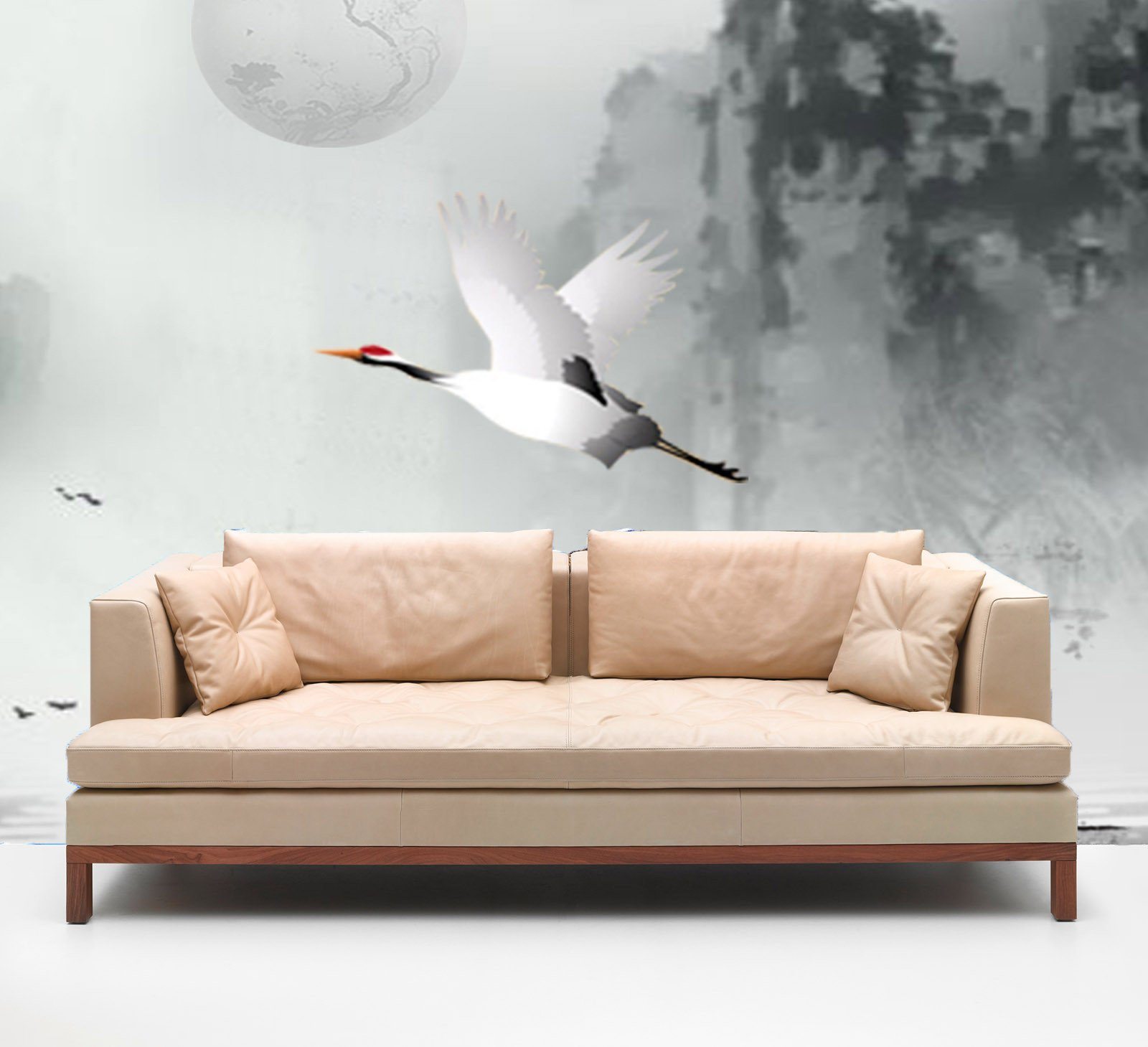 White Flying Crane Wallpaper AJ Wallpaper