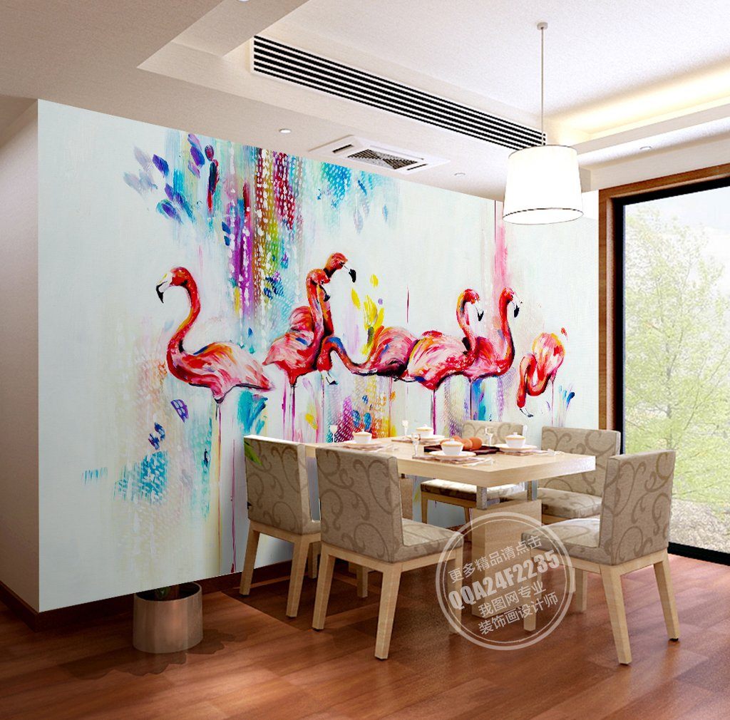 3D Flamingo 310 Wall Murals Wallpaper AJ Wallpaper 2