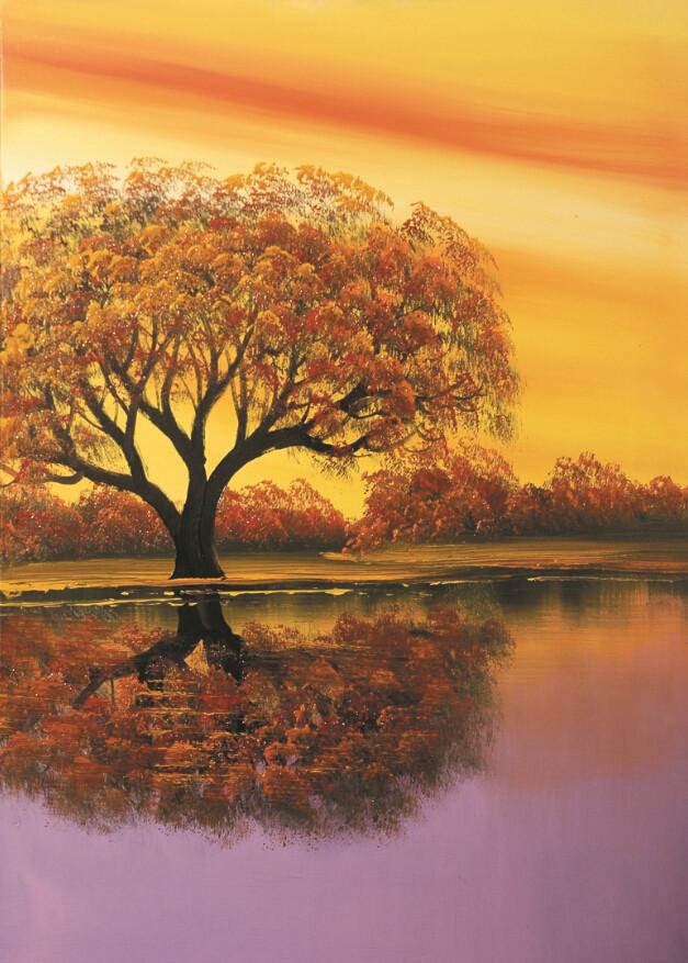 Lakeside Lush Tree Wallpaper AJ Wallpaper 2