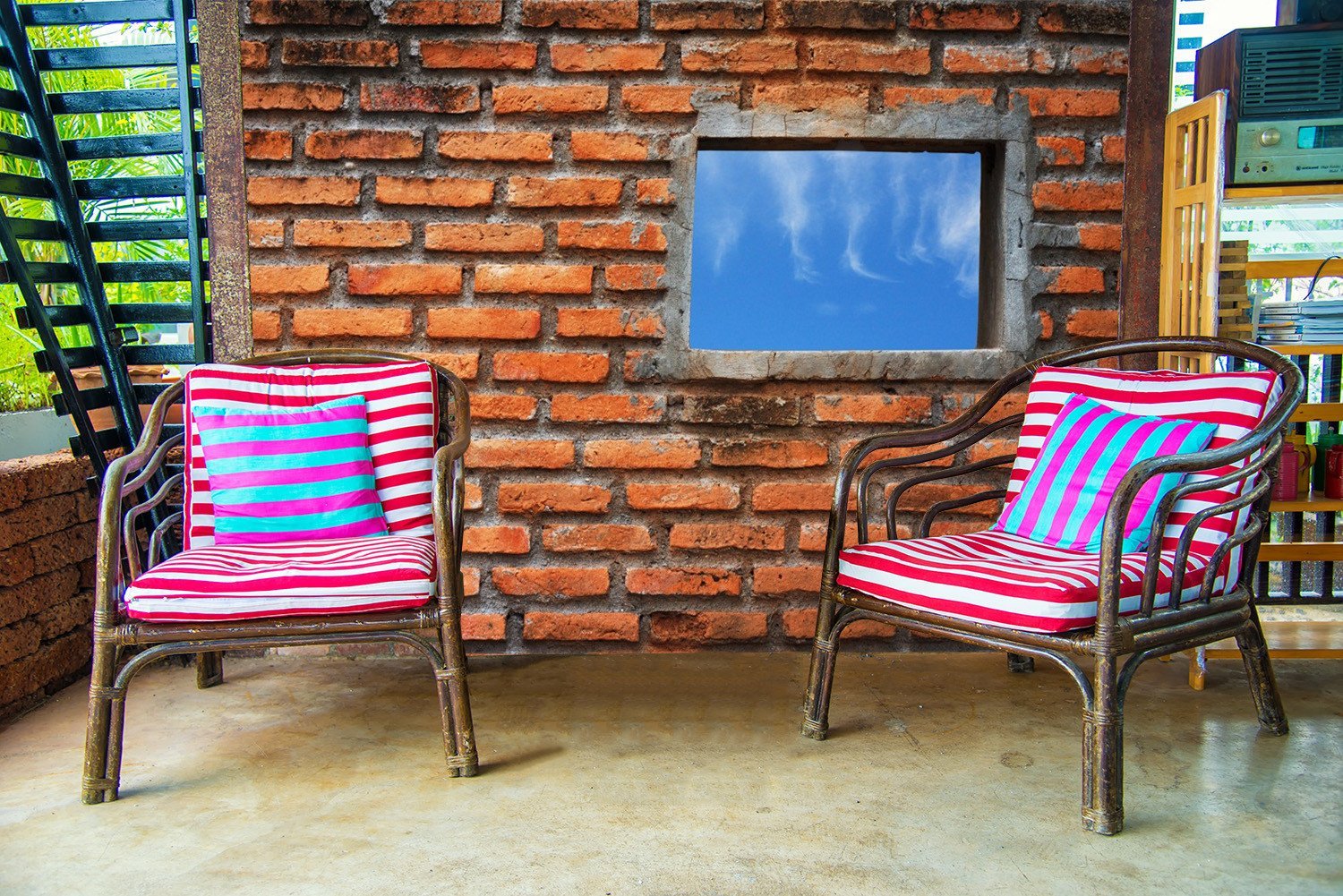 3D Bricks Blue Sky 98 Wallpaper AJ Wallpaper