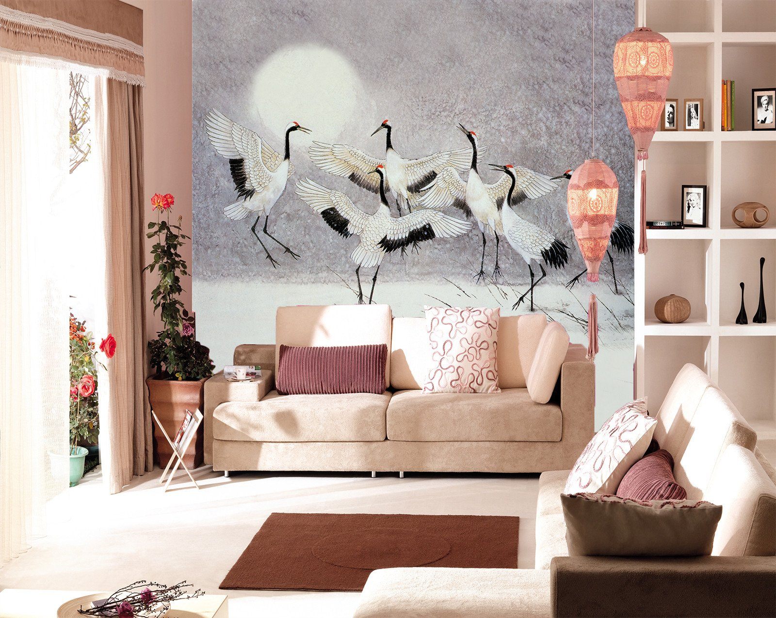 Dancing Cranes Wallpaper AJ Wallpaper