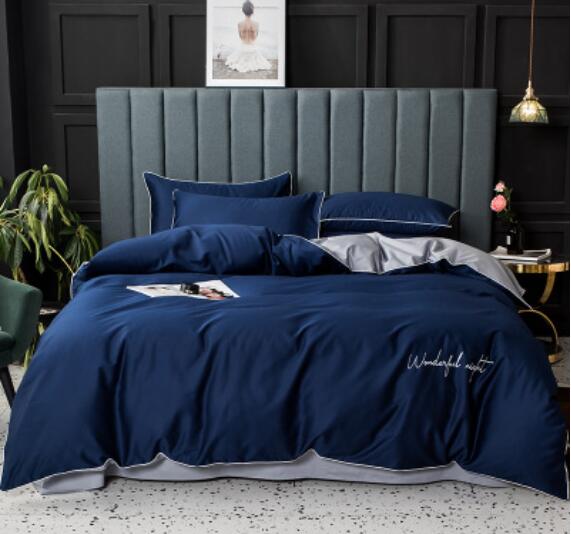 3D Navy Blue 15208 Bed Pillowcases Quilt