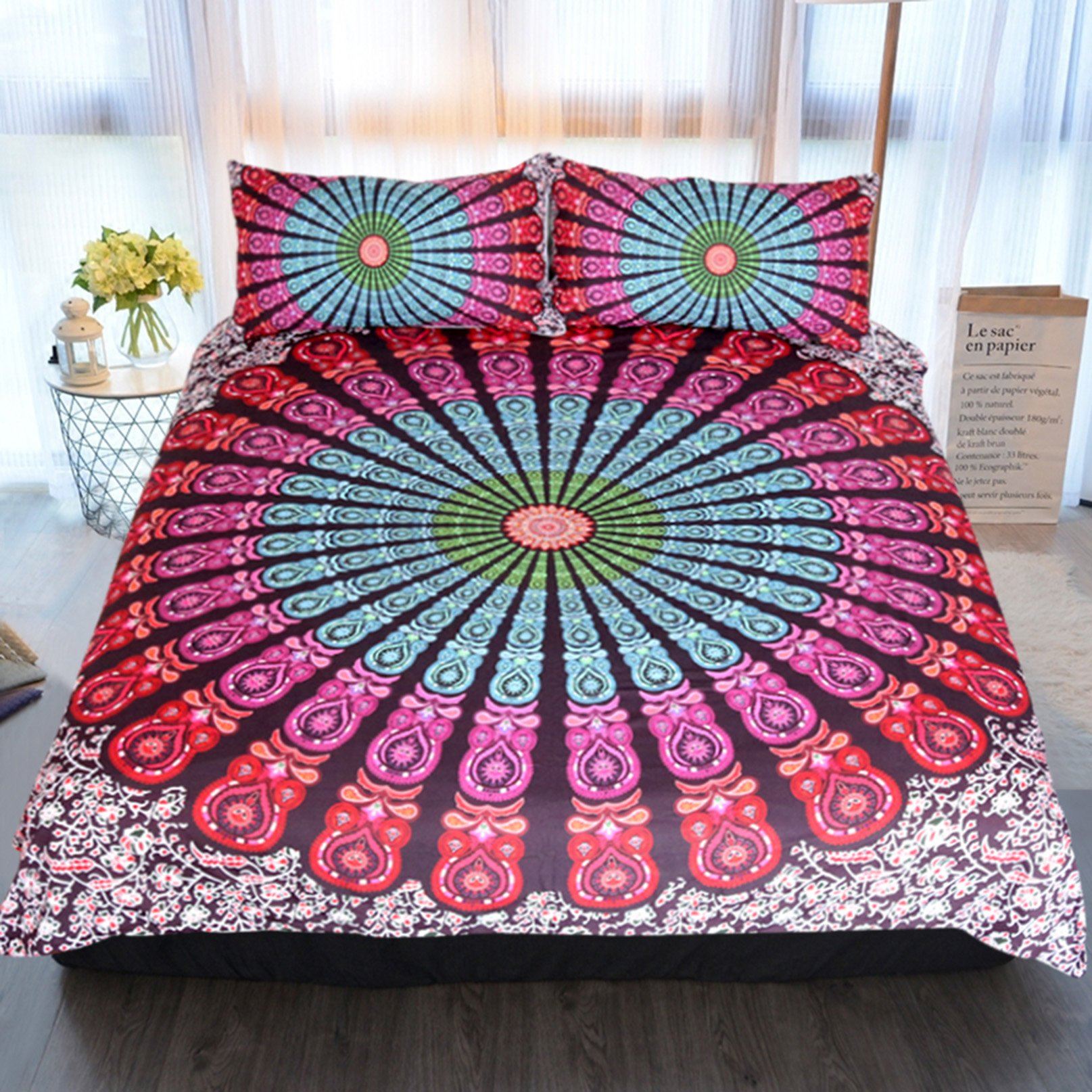 3D Red Purple Flower 99 Bed Pillowcases Quilt Wallpaper AJ Wallpaper