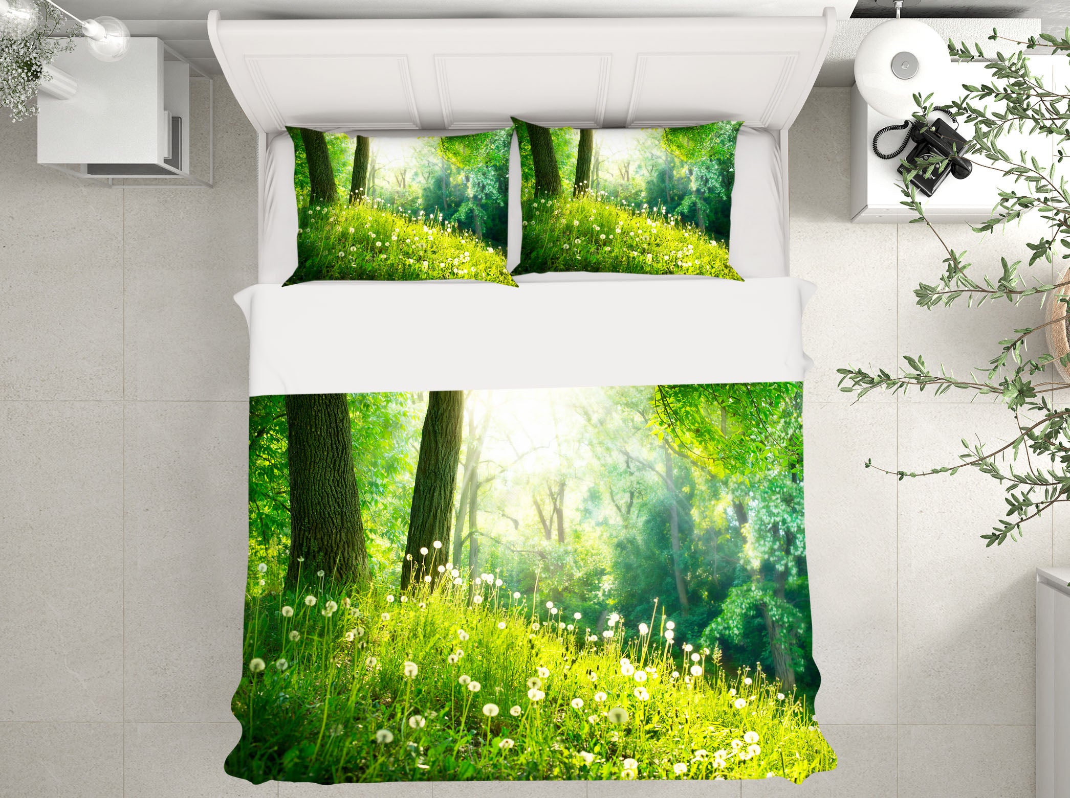 3D Woods Grass 60197 Bed Pillowcases Quilt