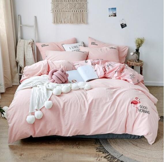 3D Pink Flamingo 20273 Bed Pillowcases Quilt