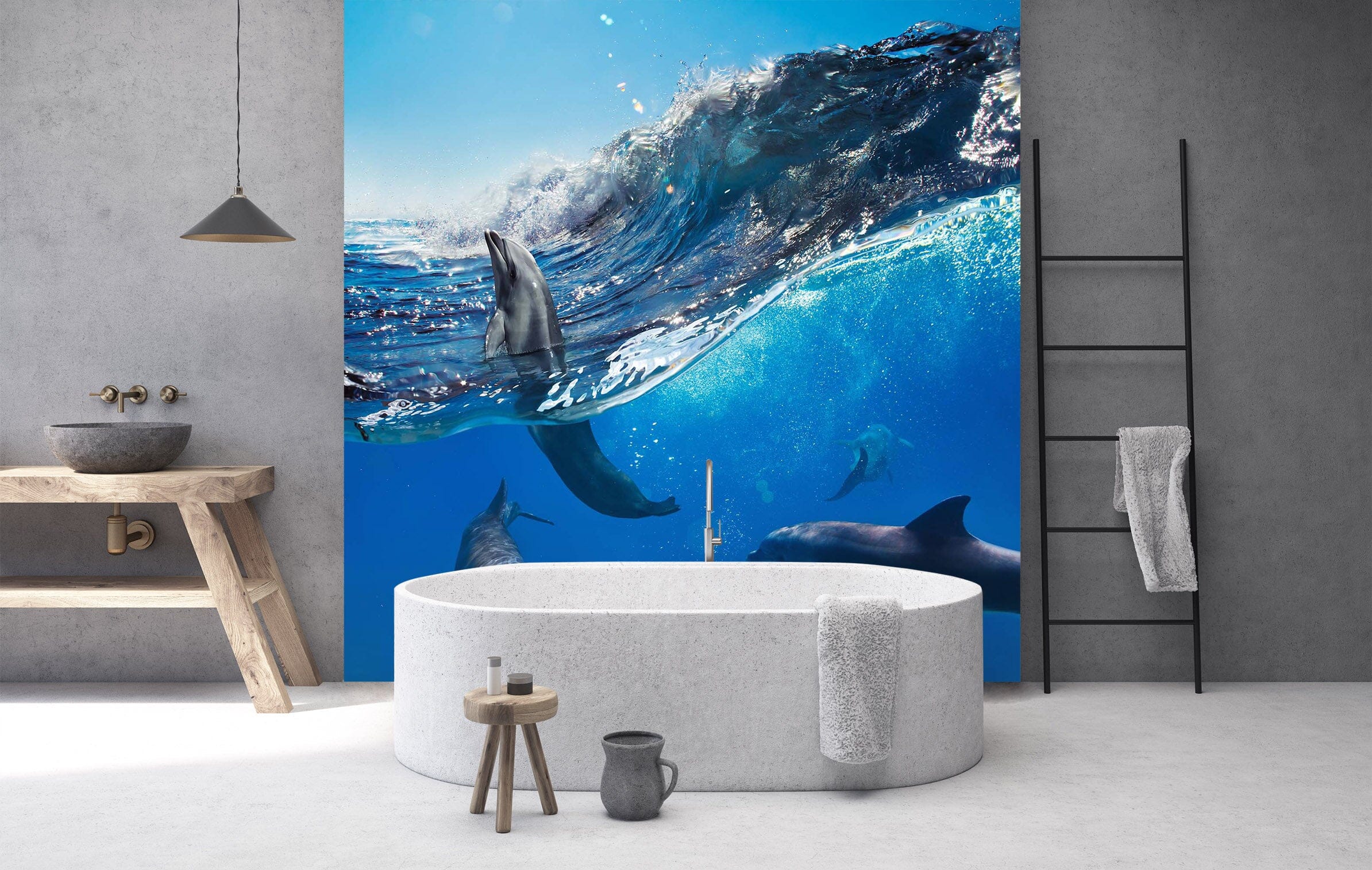 3D Deep Sea Dolphin 2004 Wall Murals Wallpaper AJ Wallpaper 2