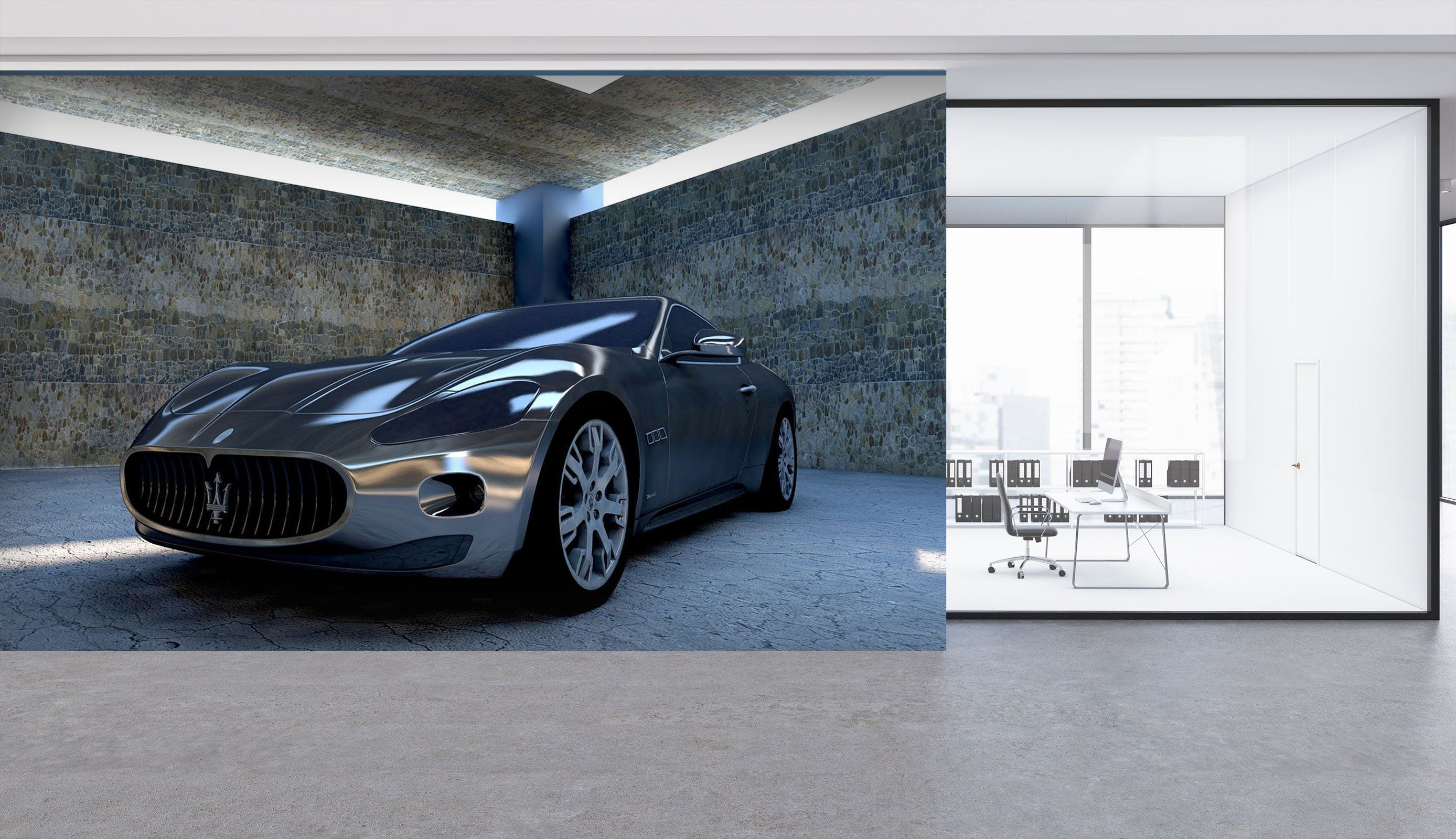 3D Maserati 996 Vehicle Wall Murals Wallpaper AJ Wallpaper 2