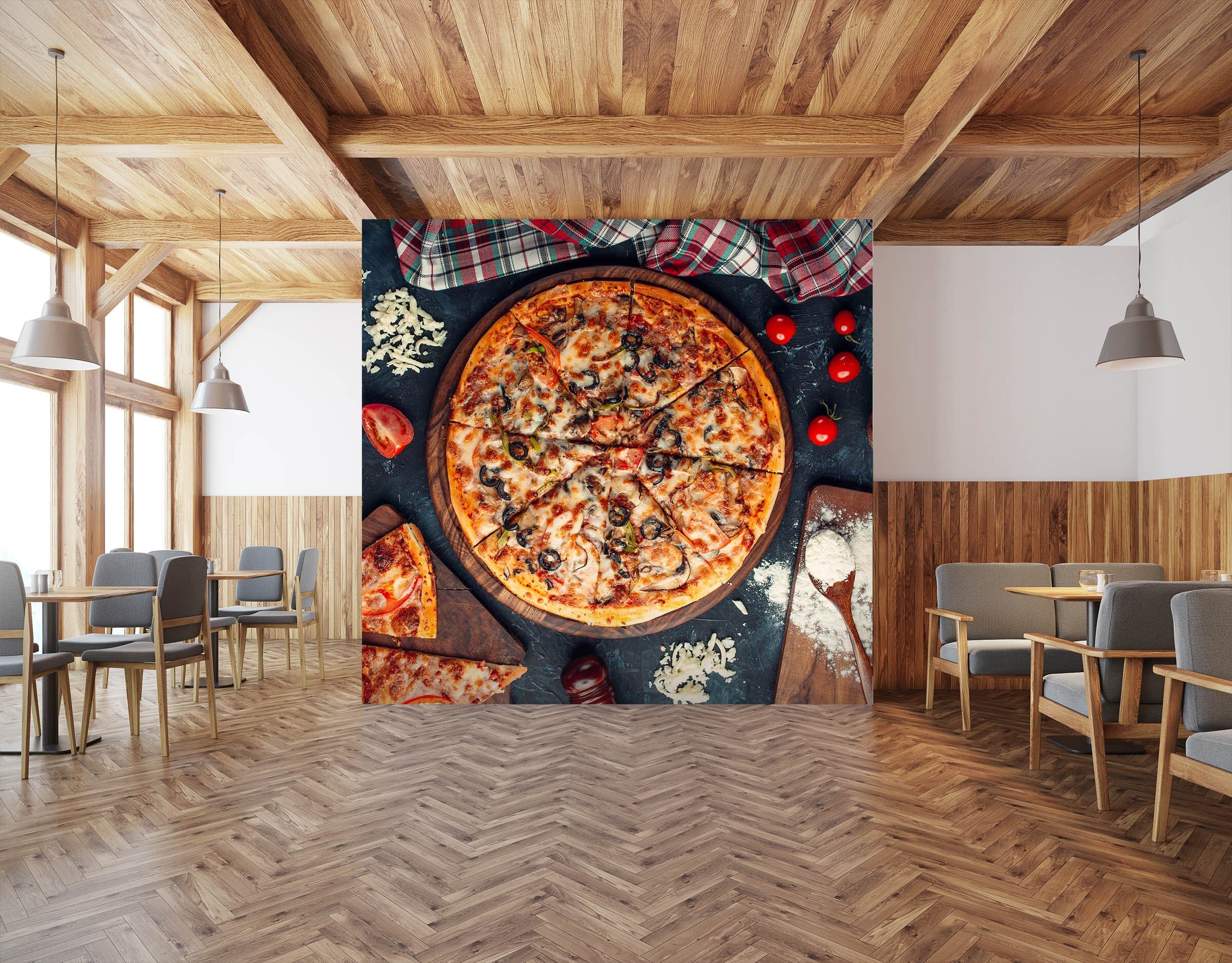 3D Freshly Baked Pizza 1452 Wall Murals Wallpaper AJ Wallpaper 2