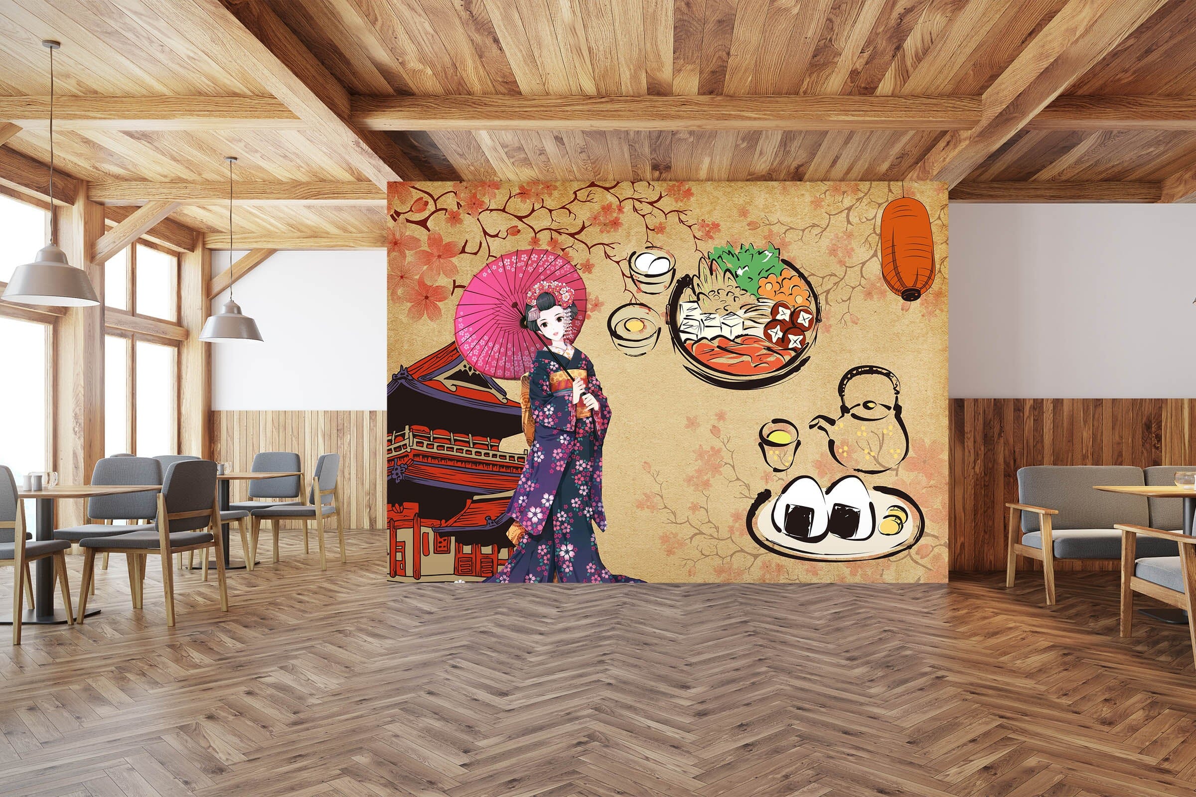3D Kimono Beauty 031 Wall Murals Wallpaper AJ Wallpaper 2