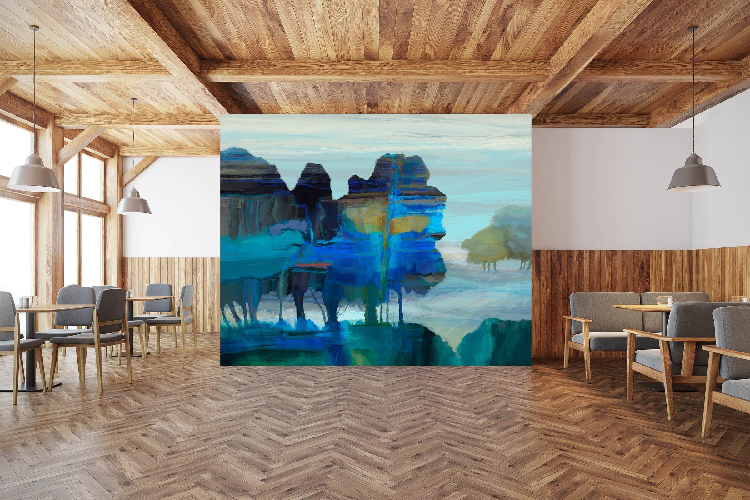 3D Blue Forest 1428 Michael Tienhaara Wall Mural Wall Murals Wallpaper AJ Wallpaper 2