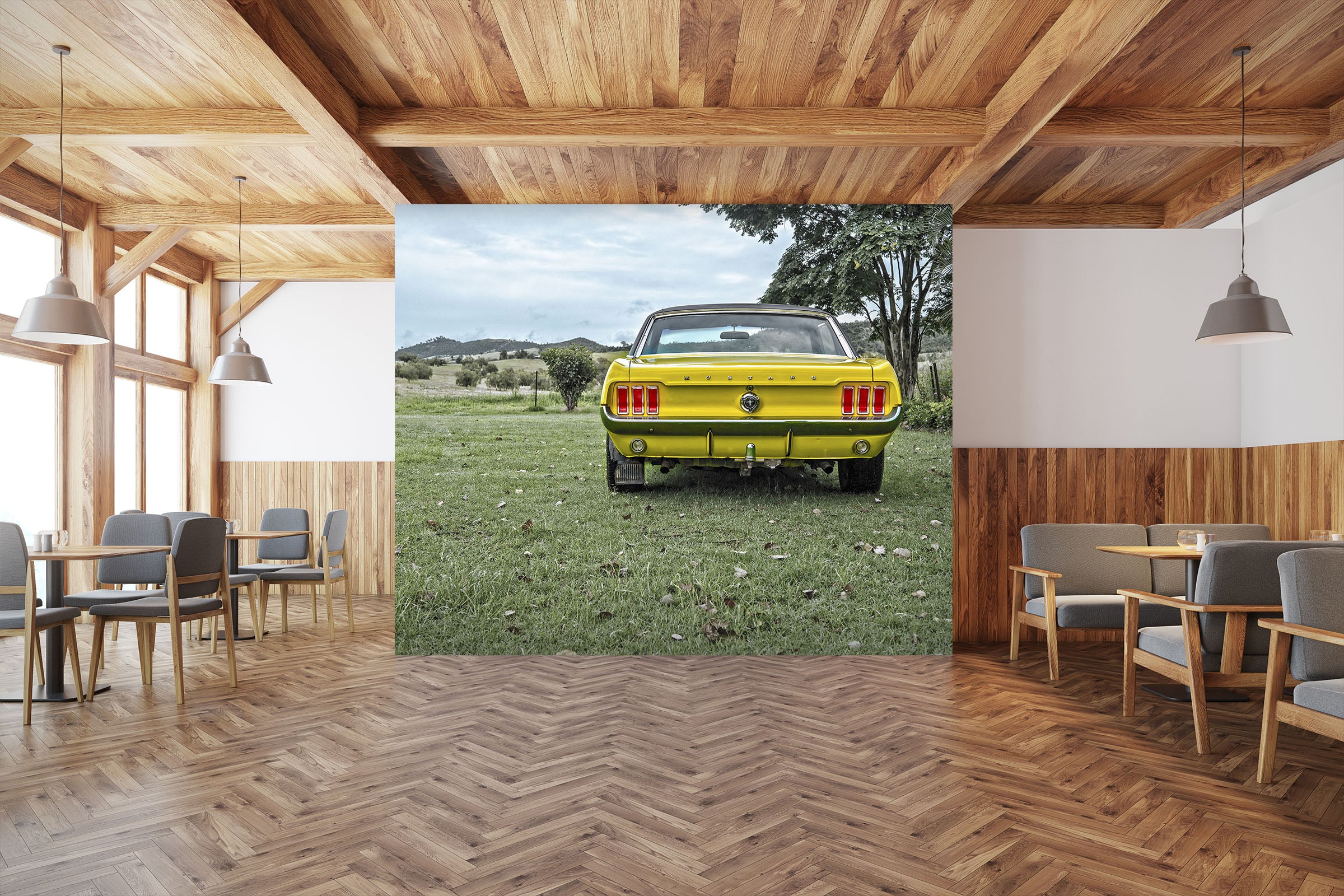 3D Mustang Park 137 Vehicle Wall Murals