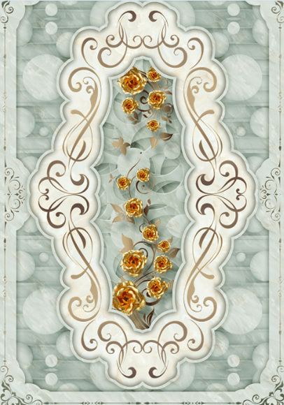 3D Golden Flowers Floor Mural Wallpaper AJ Wallpaper 2