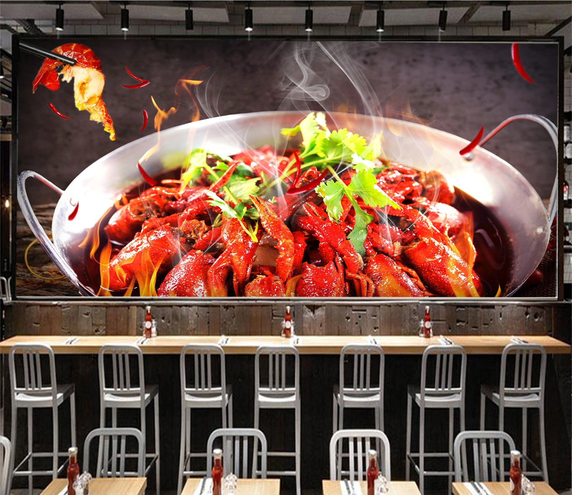 3D Spicy Lobster 050 Food Wall Murals Wallpaper AJ Wallpaper 2