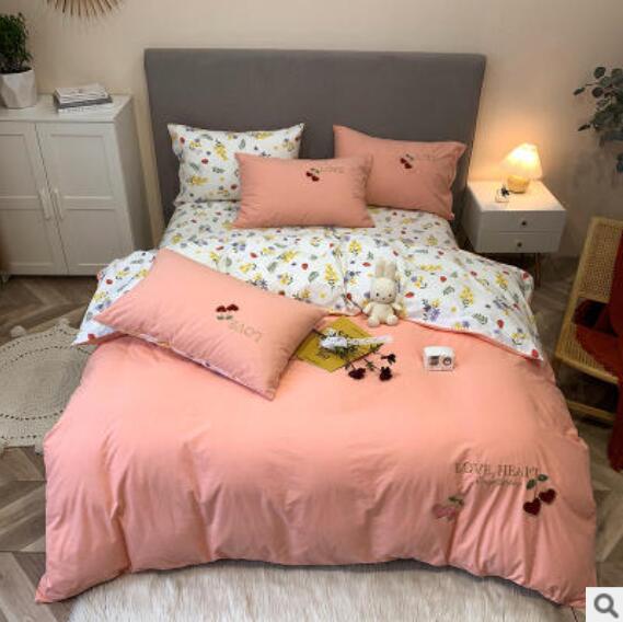 3D Pink Cherry 40202 Bed Pillowcases Quilt