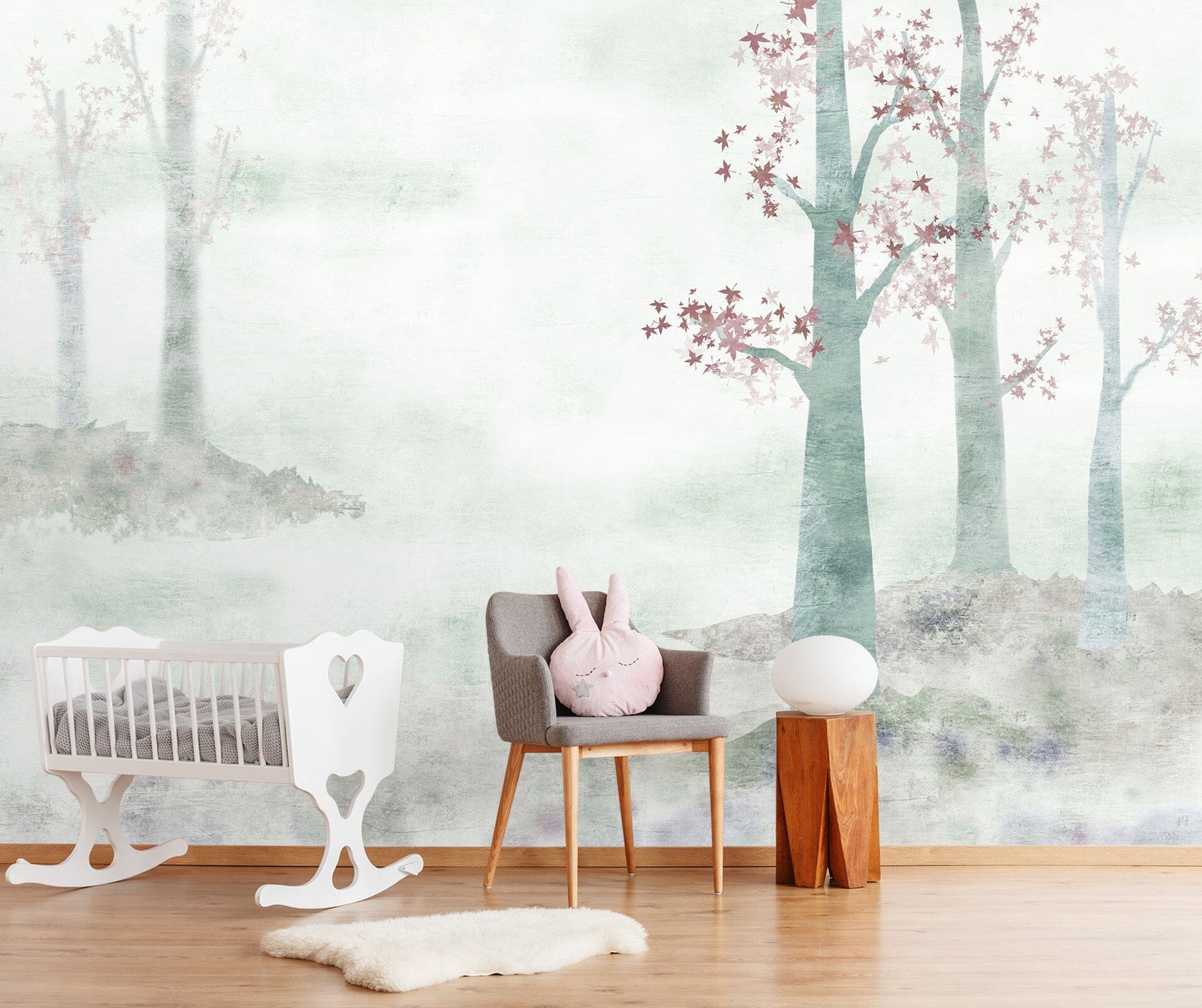 3D Tree White Hazy 016 Wall Murals Wallpaper AJ Wallpaper 2