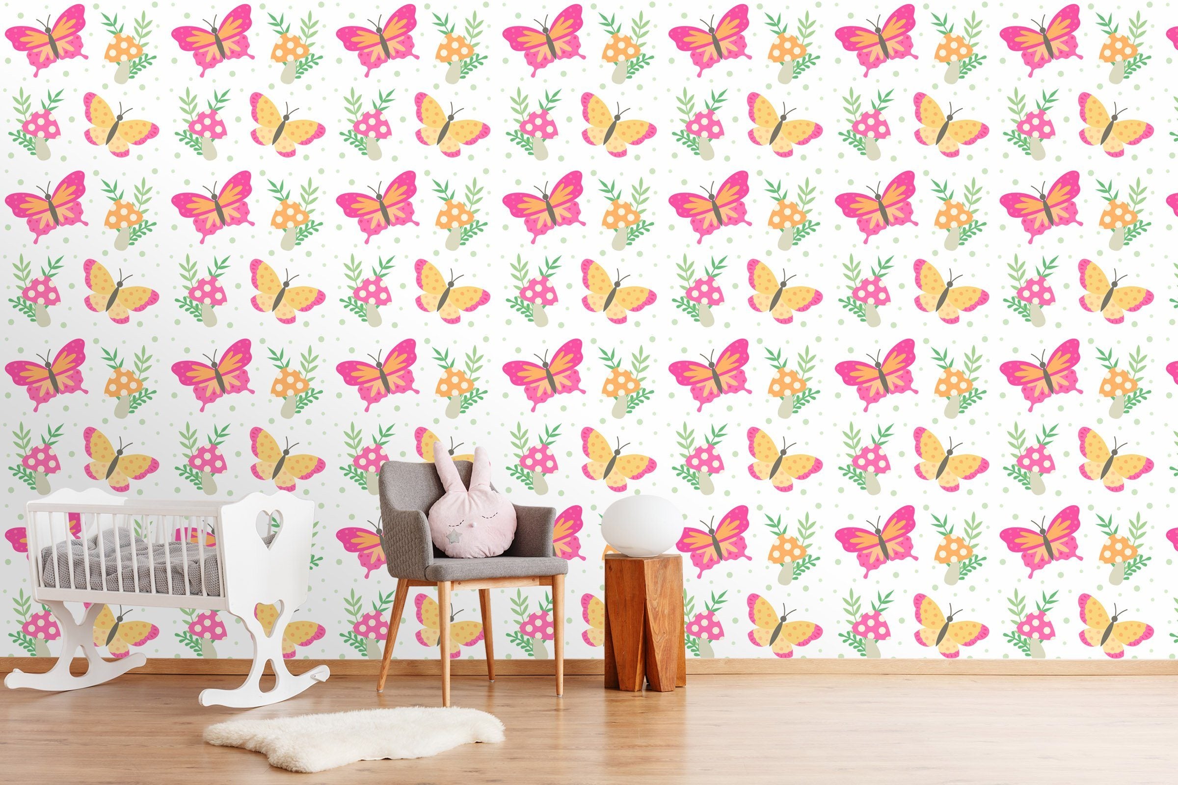 3D Butterfly Mushroom 441 Wallpaper AJ Wallpaper