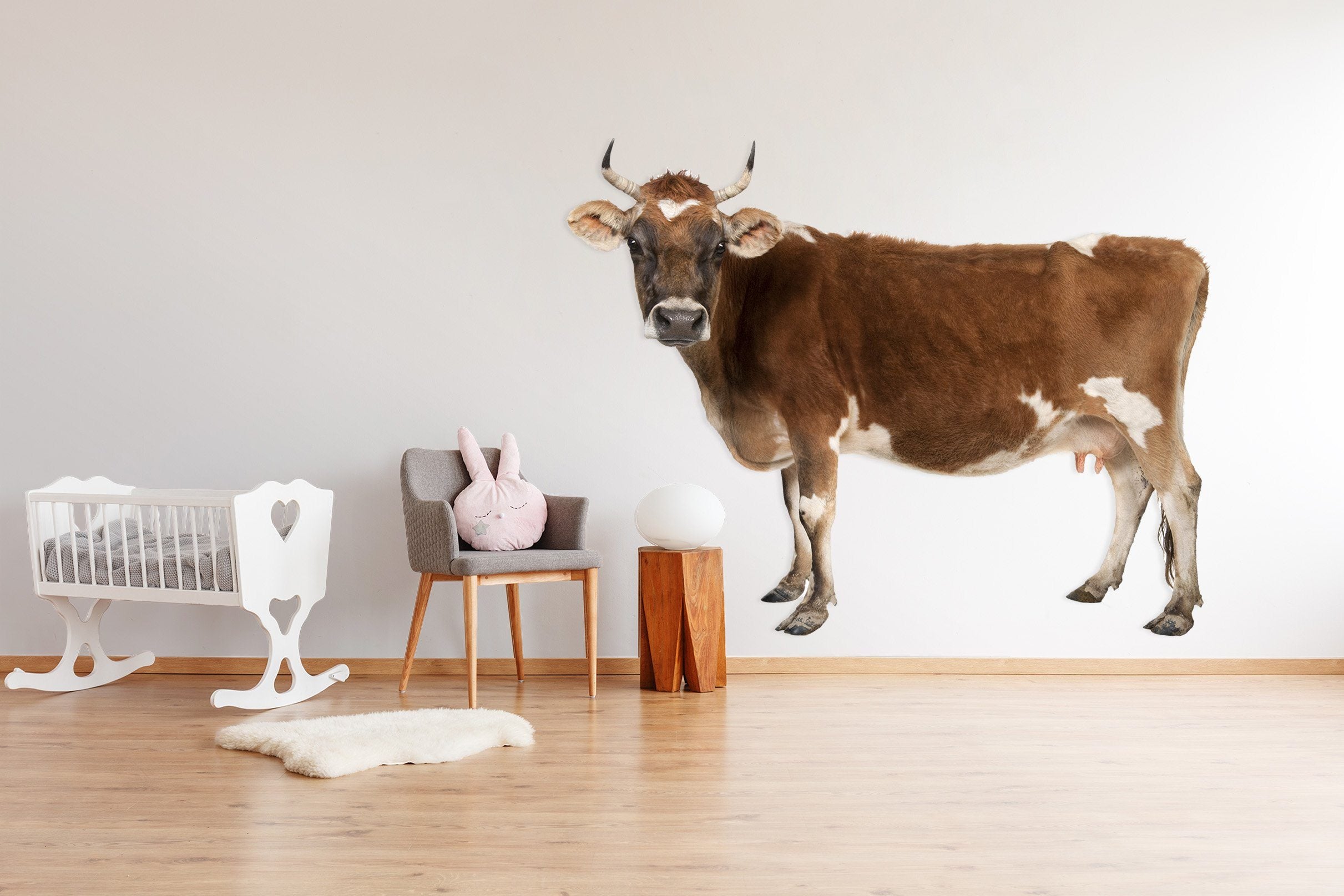 3D Cow 073 Animals Wall Stickers Wallpaper AJ Wallpaper
