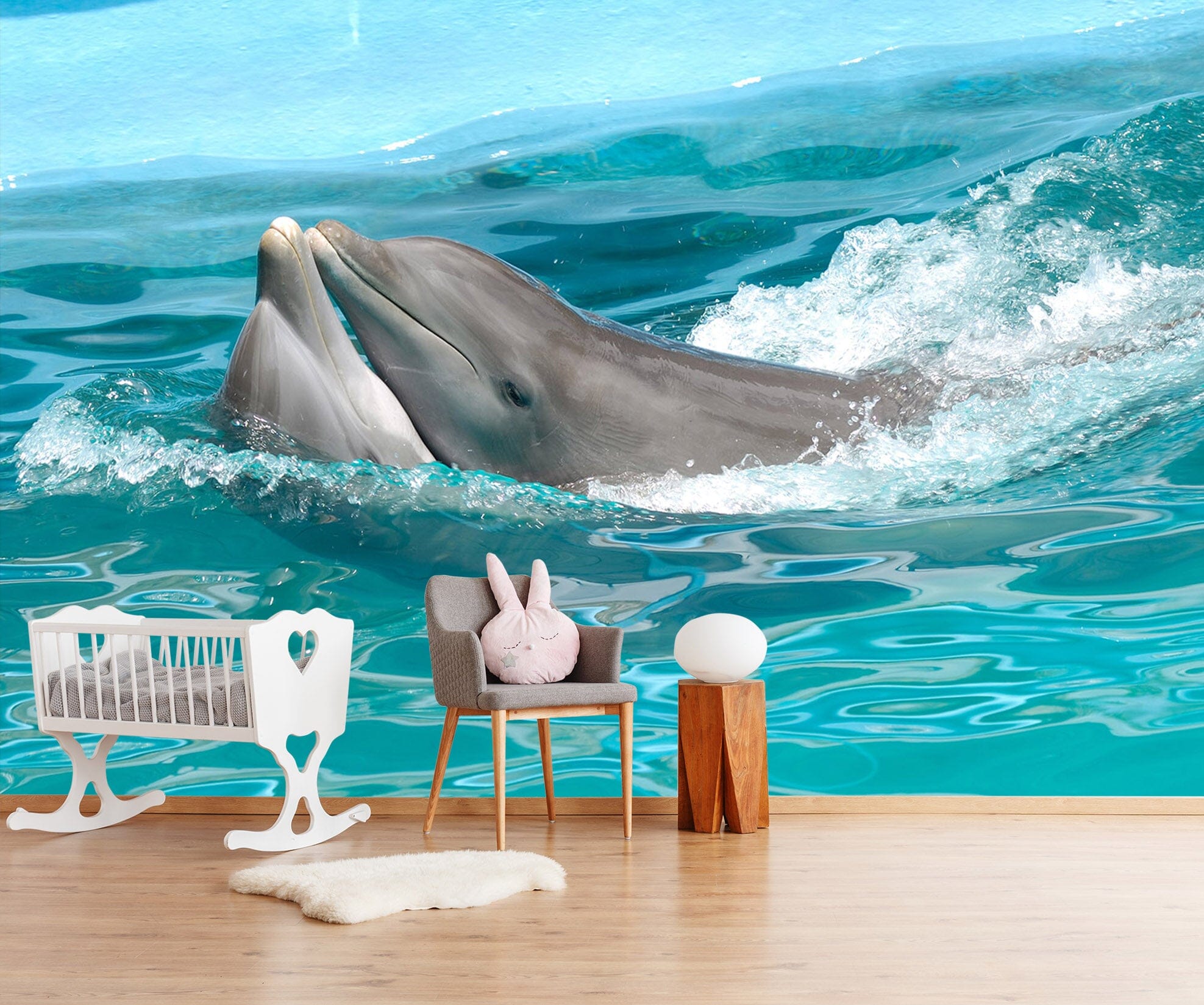 3D Playful Dolphins 116 Wall Murals Wallpaper AJ Wallpaper 2