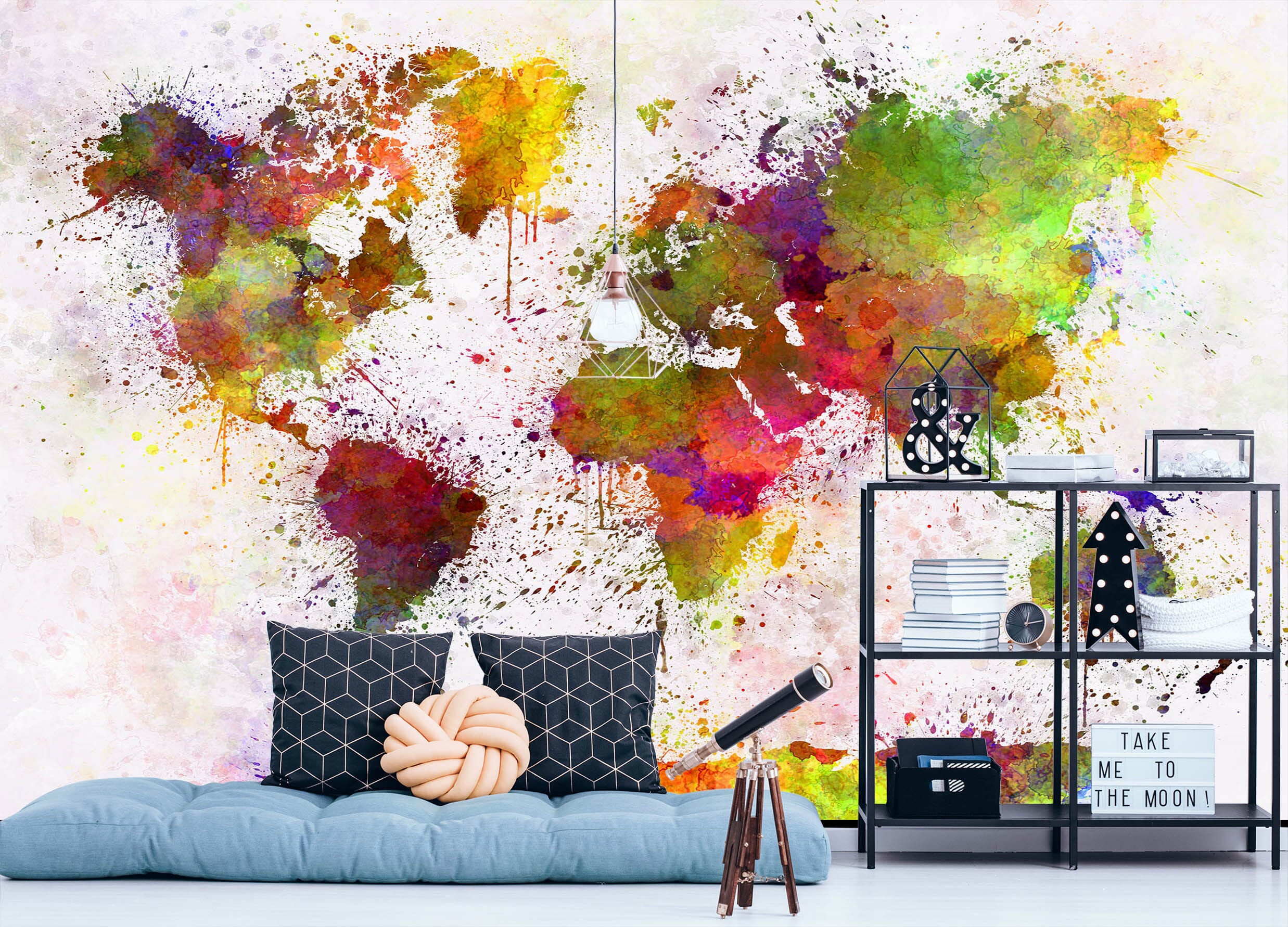 3D Color Splash 2053 World Map Wall Murals Wallpaper AJ Wallpaper 2