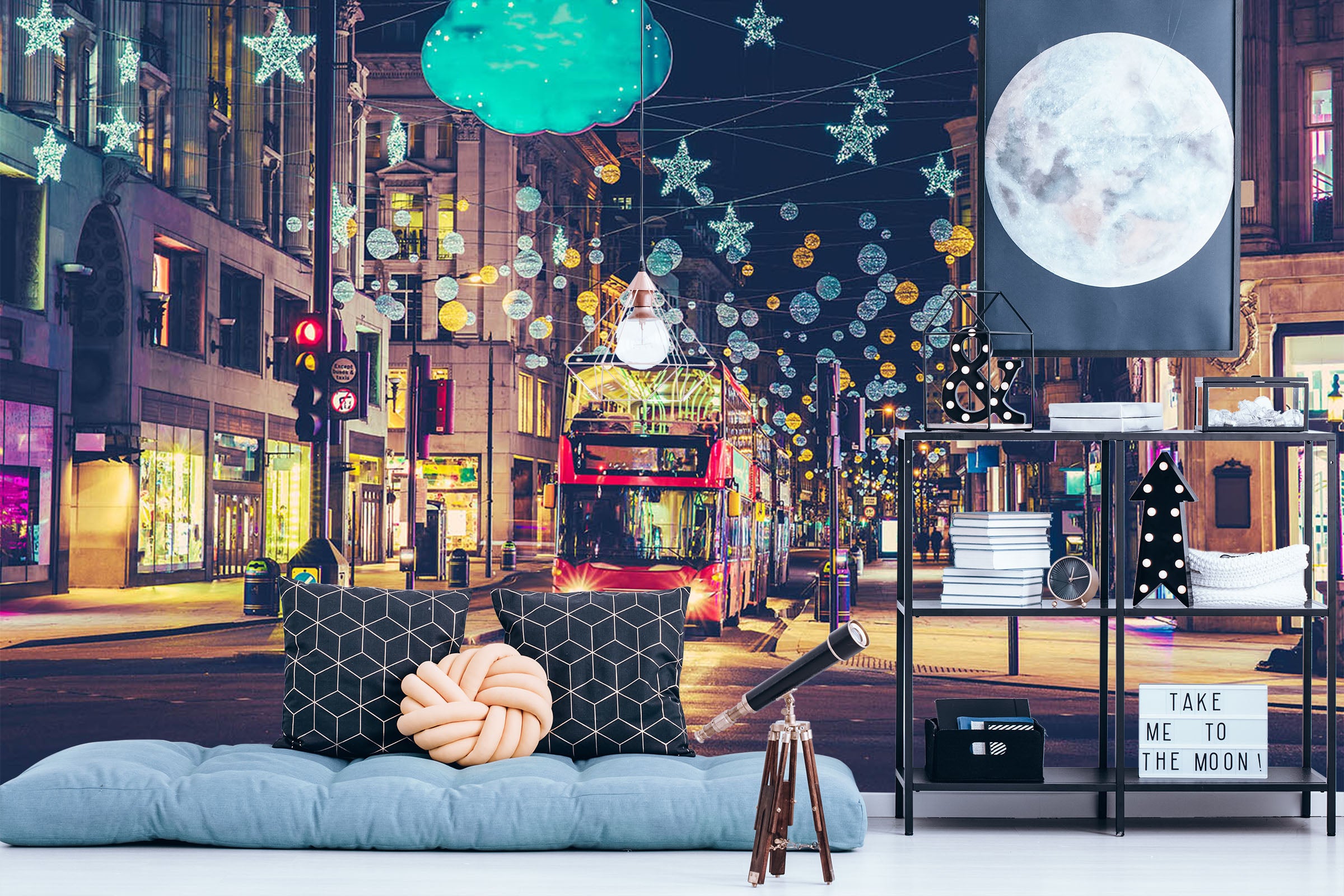 3D Intersection Bus 342 Vehicle Wall Murals