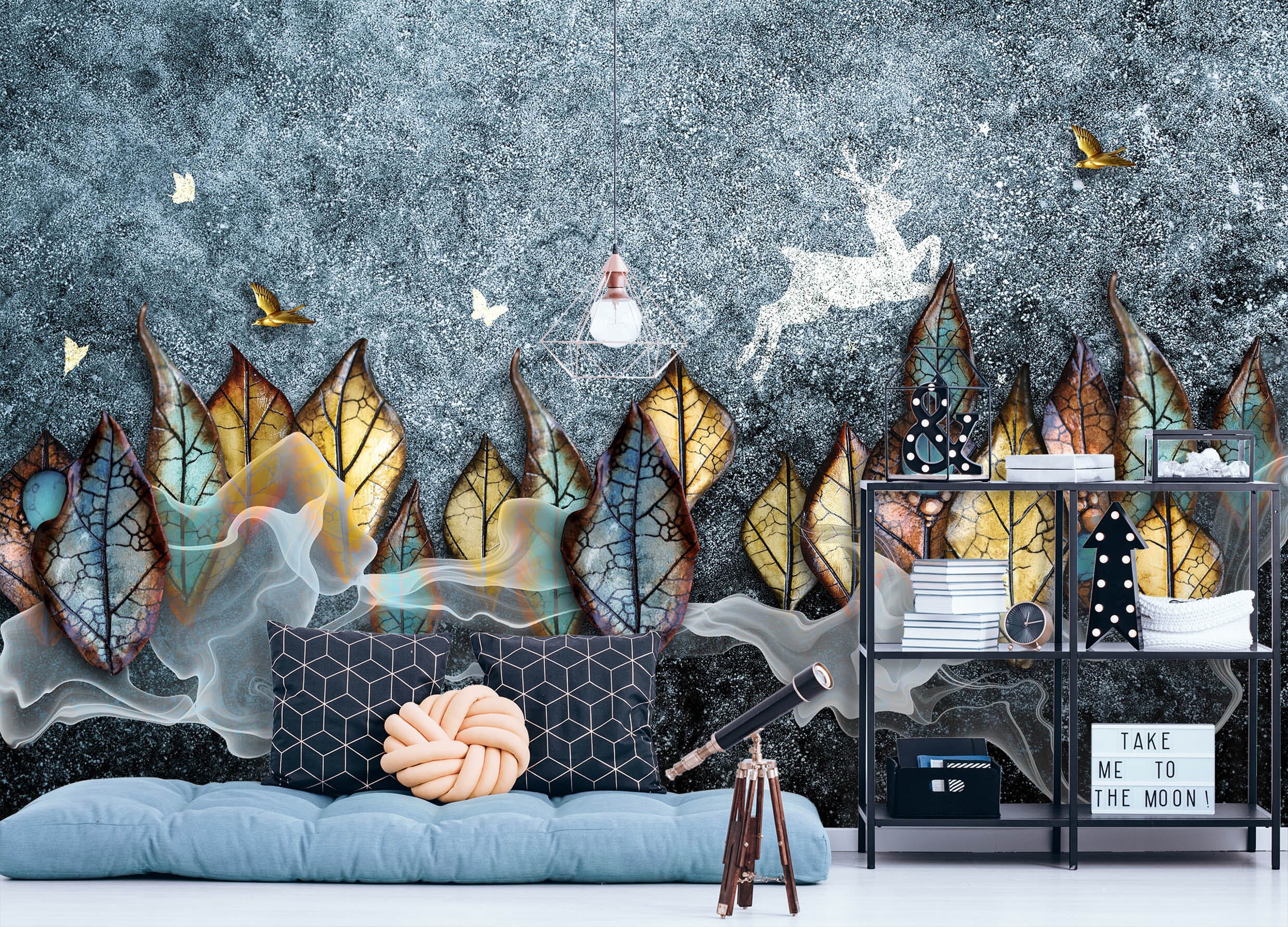3D Yellow Leaves 1058 Wall Murals Wallpaper AJ Wallpaper 2