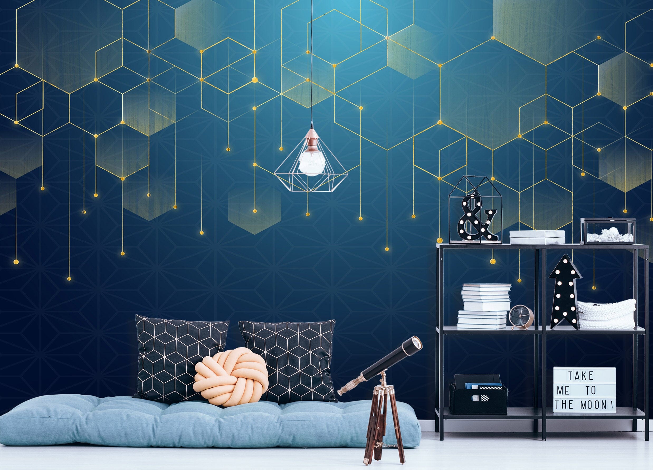 3D Yellow Hexagon 1077 Wall Murals Wallpaper AJ Wallpaper 2