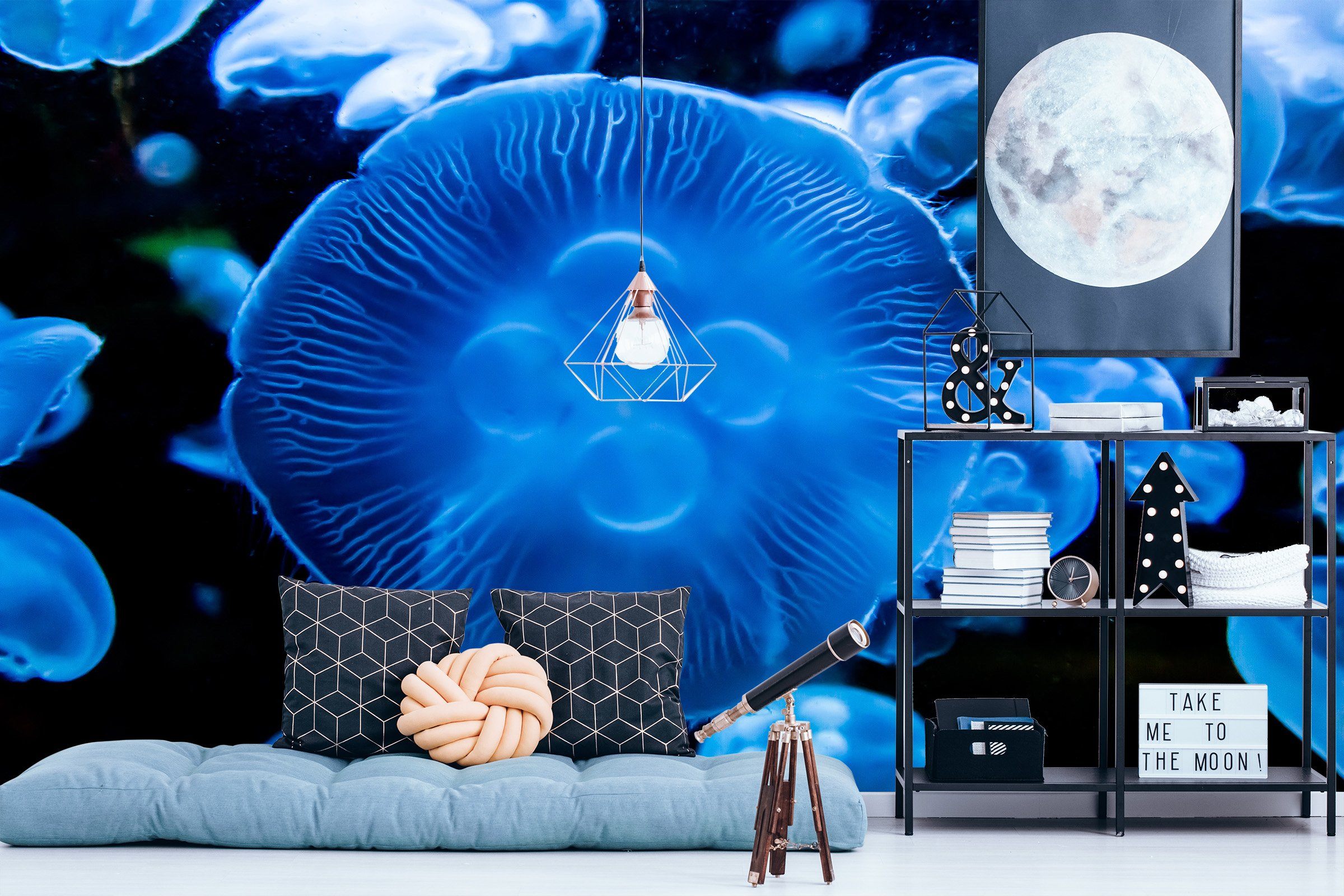 3D Blue Flowers 002 Wall Murals Wallpaper AJ Wallpaper 2