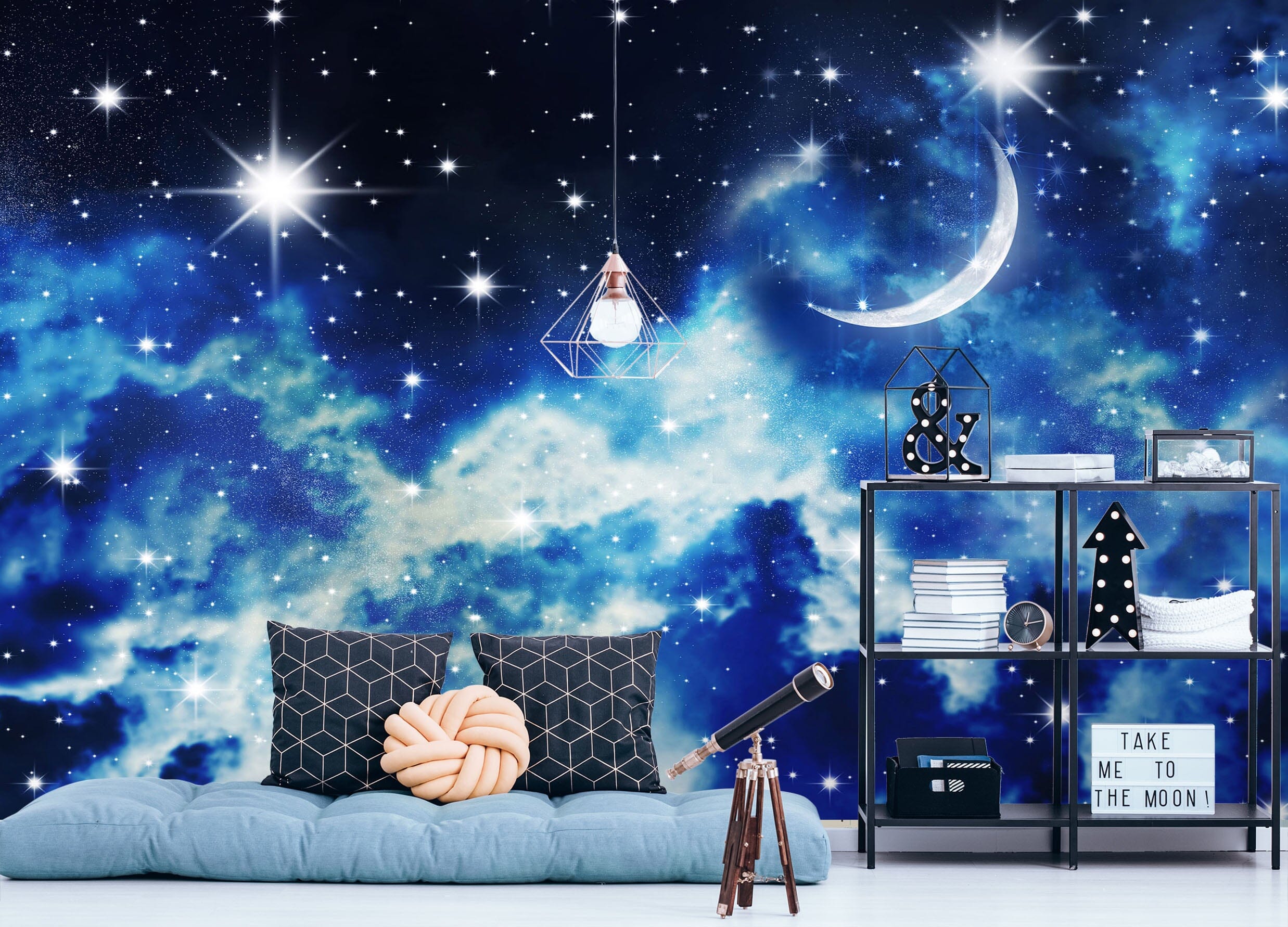 3D Galaxy Moon 1013 Wall Murals Wallpaper AJ Wallpaper 2