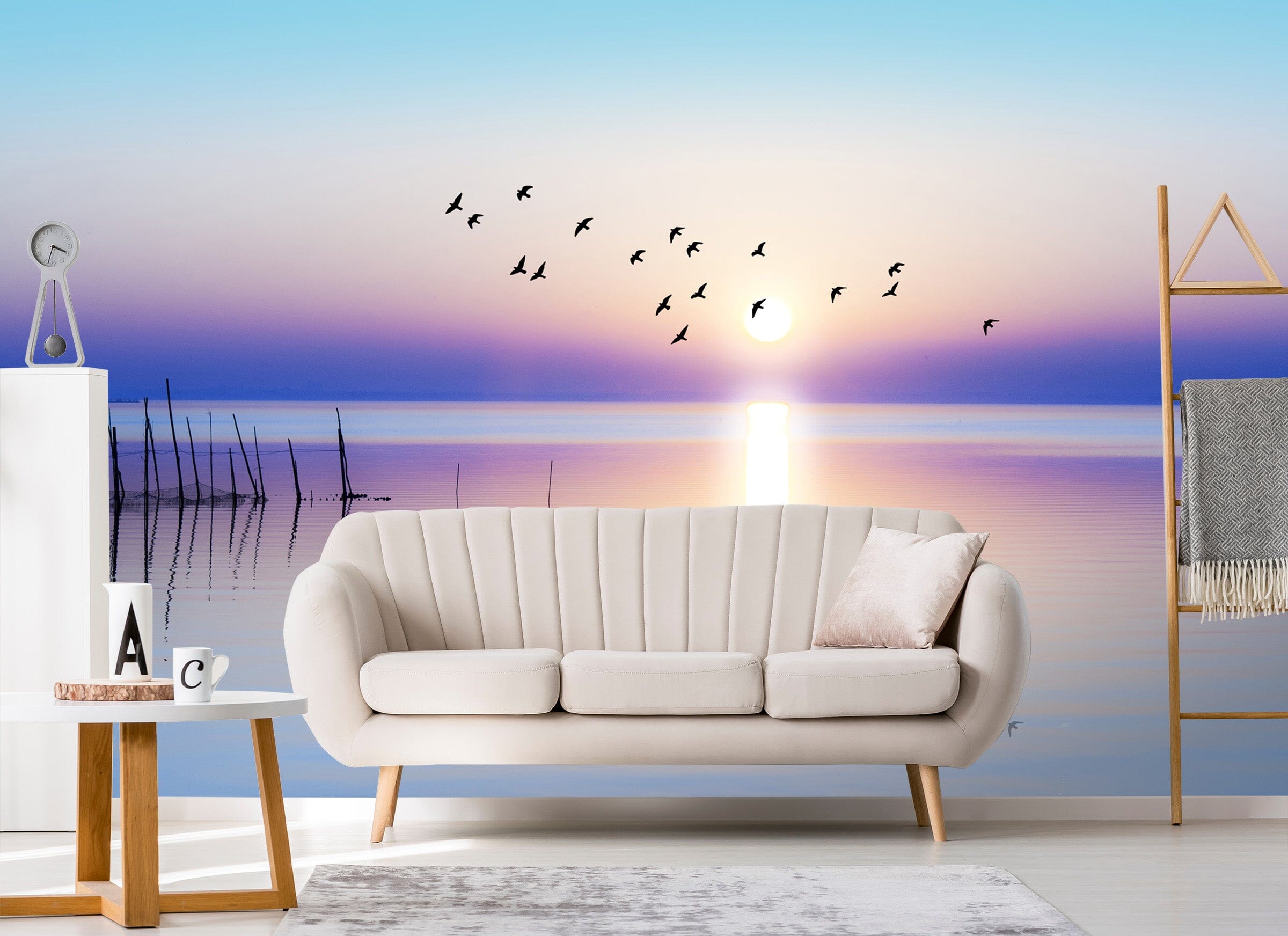 3D Sunset Bird Lake 1133 Wall Murals Wallpaper AJ Wallpaper 2