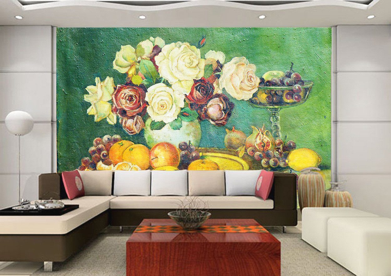 Table Fruits And Flowers Wallpaper AJ Wallpaper