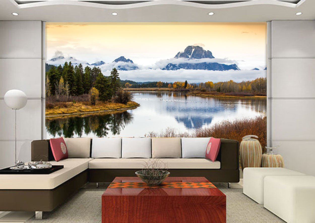 3D Riverbank Hill Snow 767 Wallpaper AJ Wallpaper