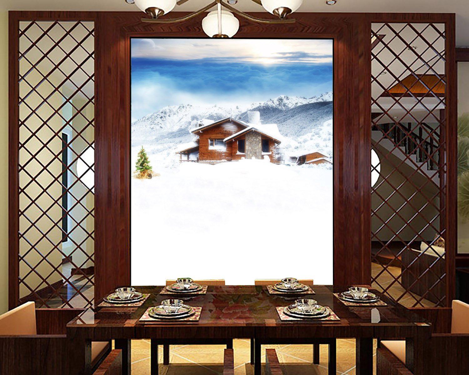 Wild Snowcapped Cottage Wallpaper AJ Wallpaper