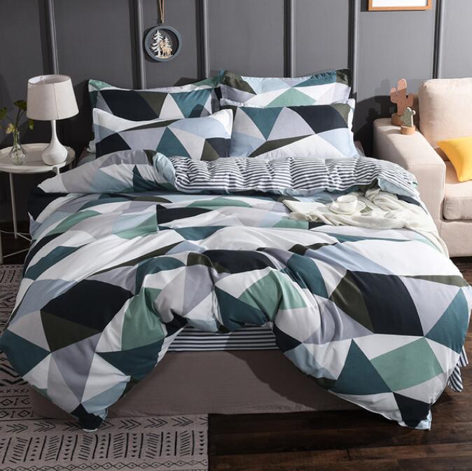 3D Green Black Pieces 13097 Bed Pillowcases Quilt