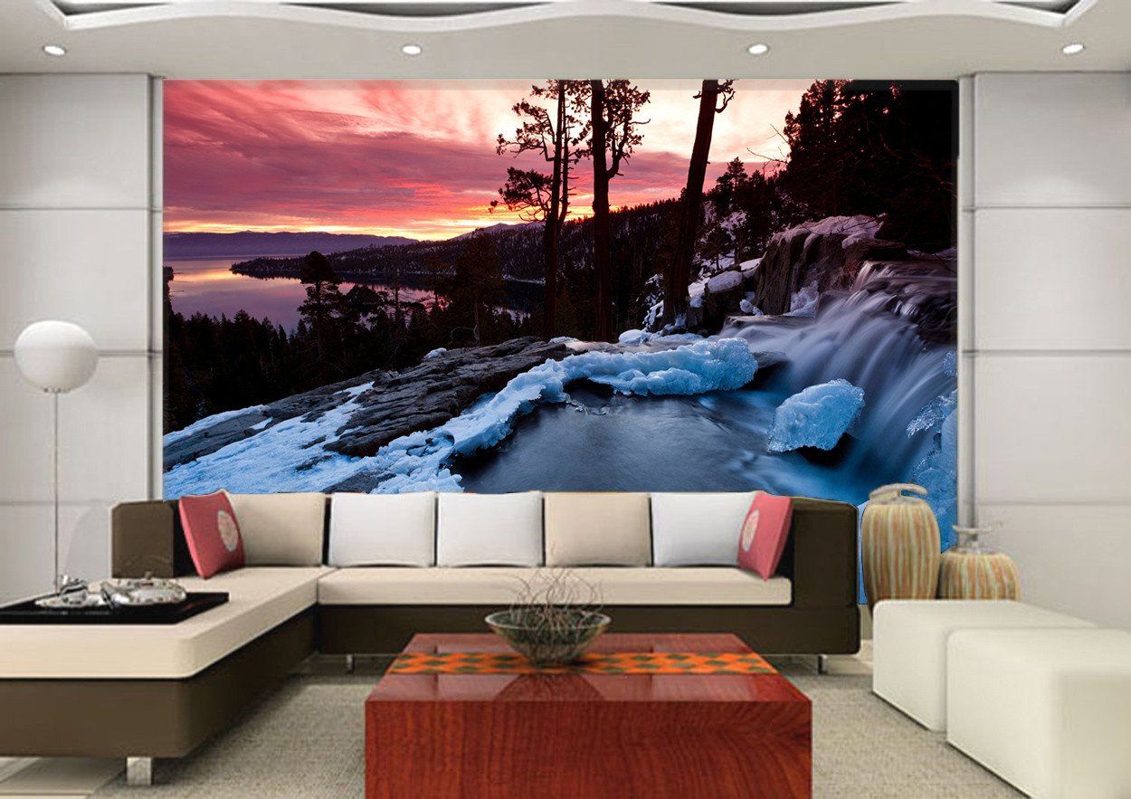 3D Sunset Glow Stream 46 Wallpaper AJ Wallpaper