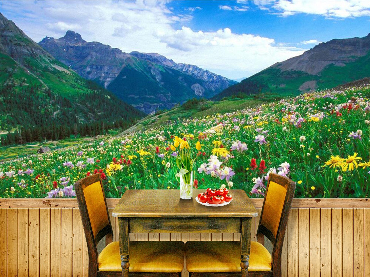 Flowers Blooming On Hill 65 Wallpaper AJ Wallpaper 1