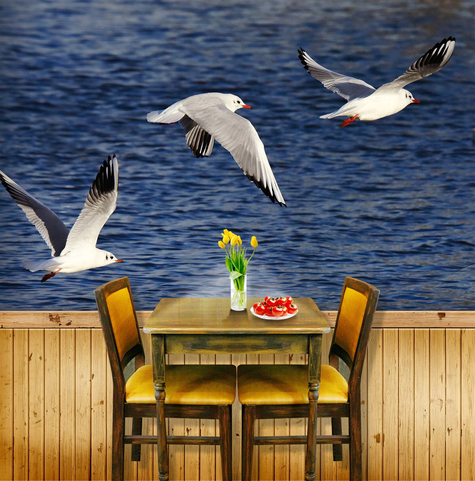 3D Seagull Flying 261 Wall Murals Wallpaper AJ Wallpaper 2