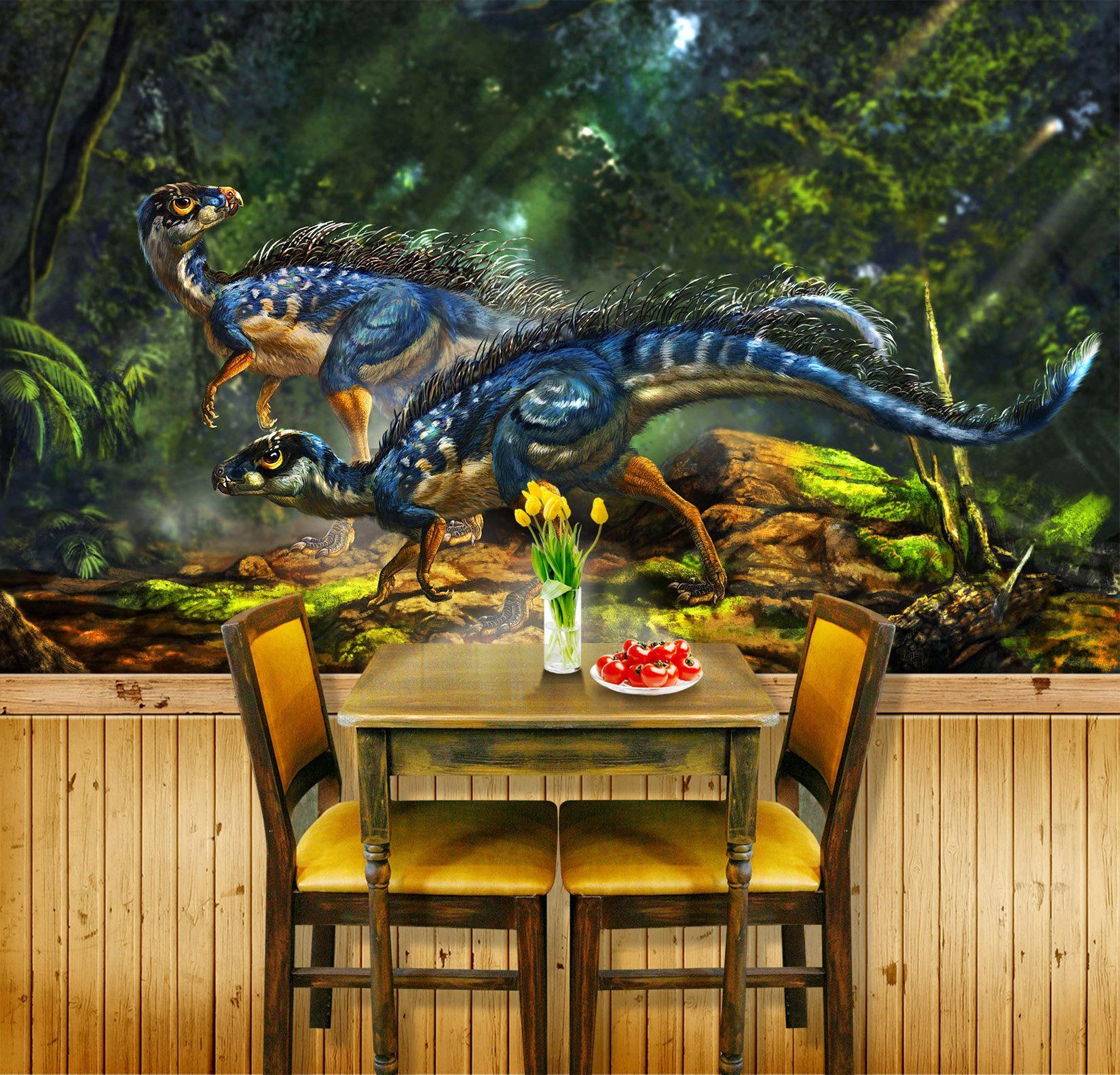 3D Blue Dinosa 276 Wallpaper AJ Wallpaper