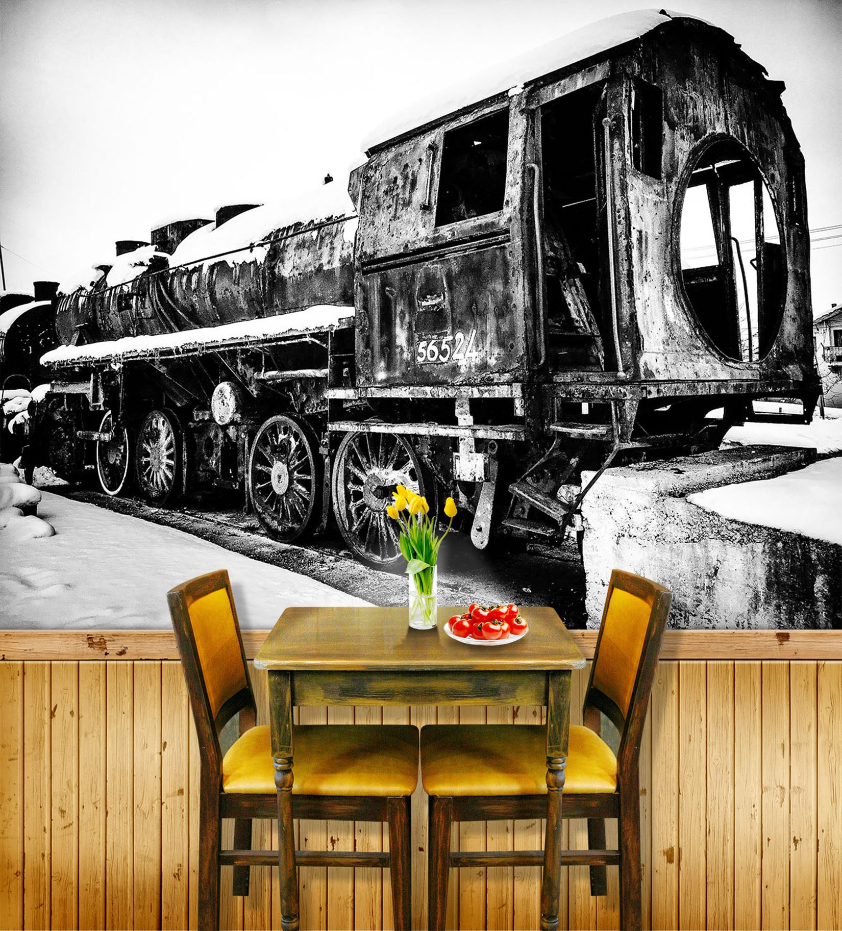 3D Abandoned Train 088 Vehicle Wall Murals