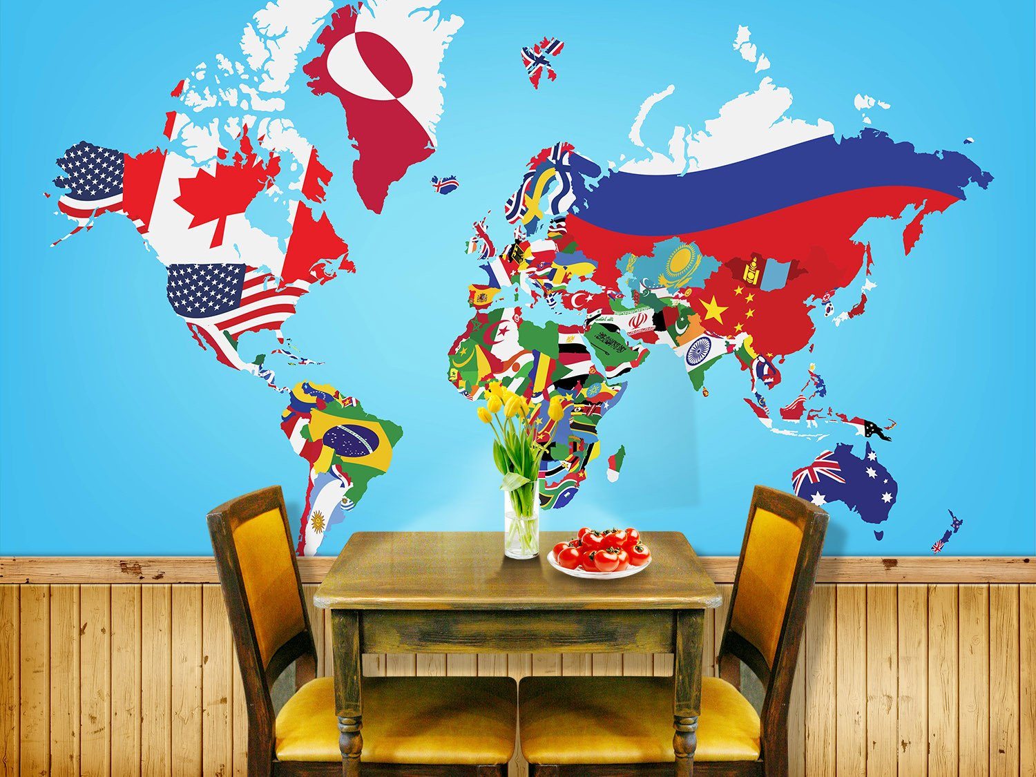 Flag World Map 1 Wallpaper AJ Wallpaper