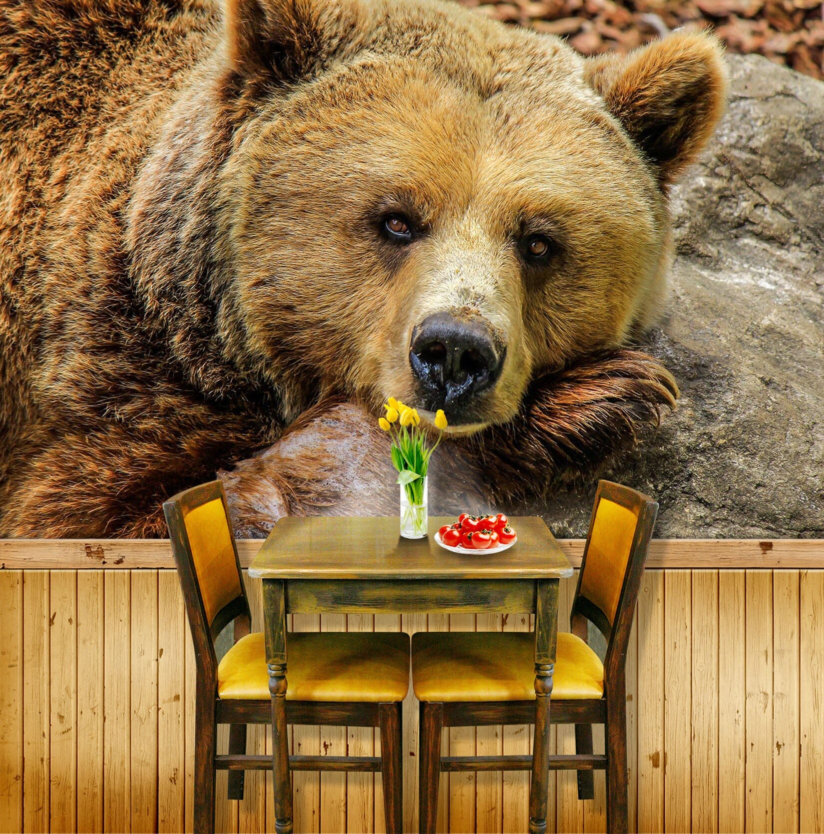 3D Brown Bear 139 Wall Murals Wallpaper AJ Wallpaper 2