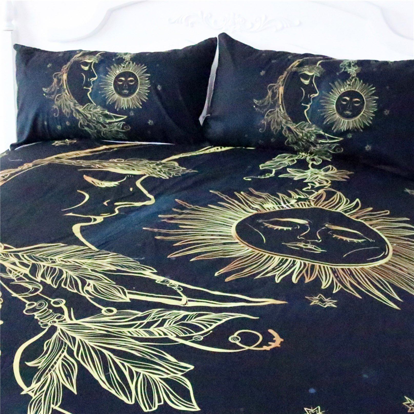 3D Moon And Sun 202 Bed Pillowcases Quilt Wallpaper AJ Wallpaper