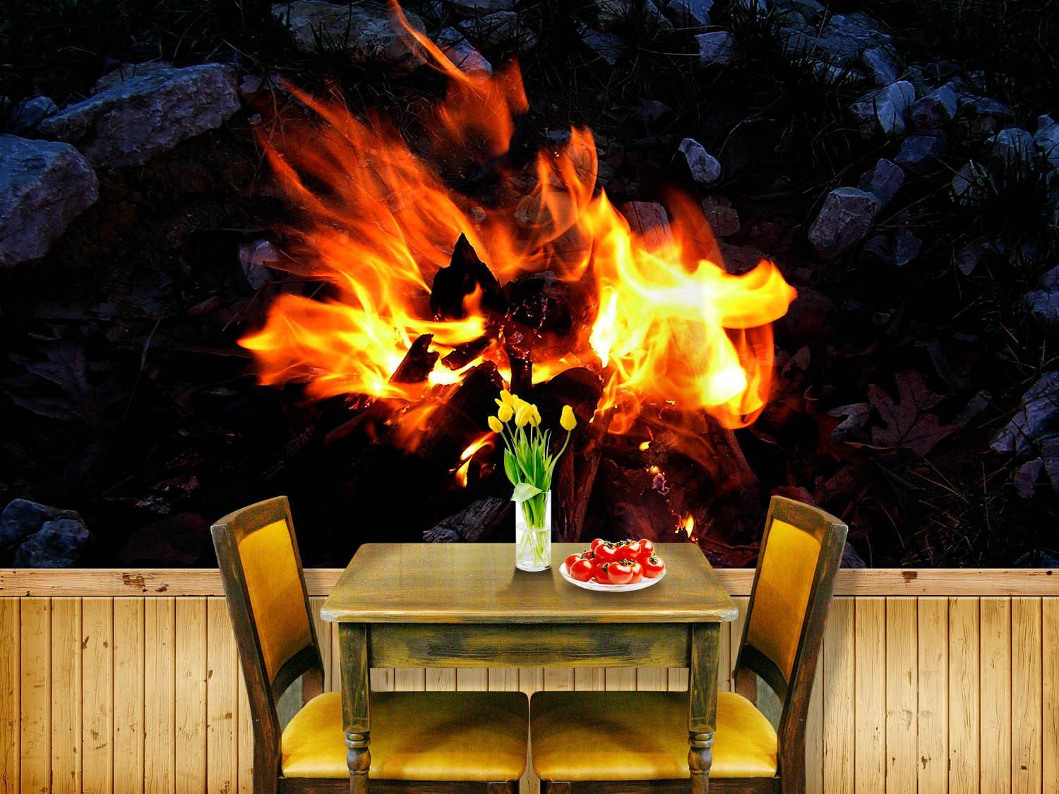 Burning Firewood Wallpaper AJ Wallpaper