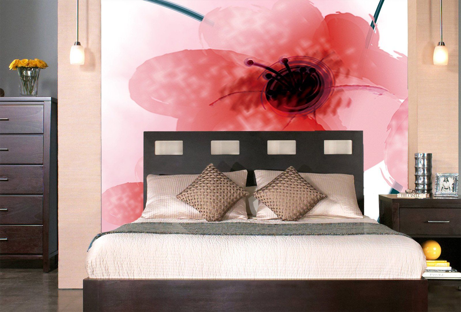 Pink Watercolor Blossoms Wallpaper AJ Wallpaper