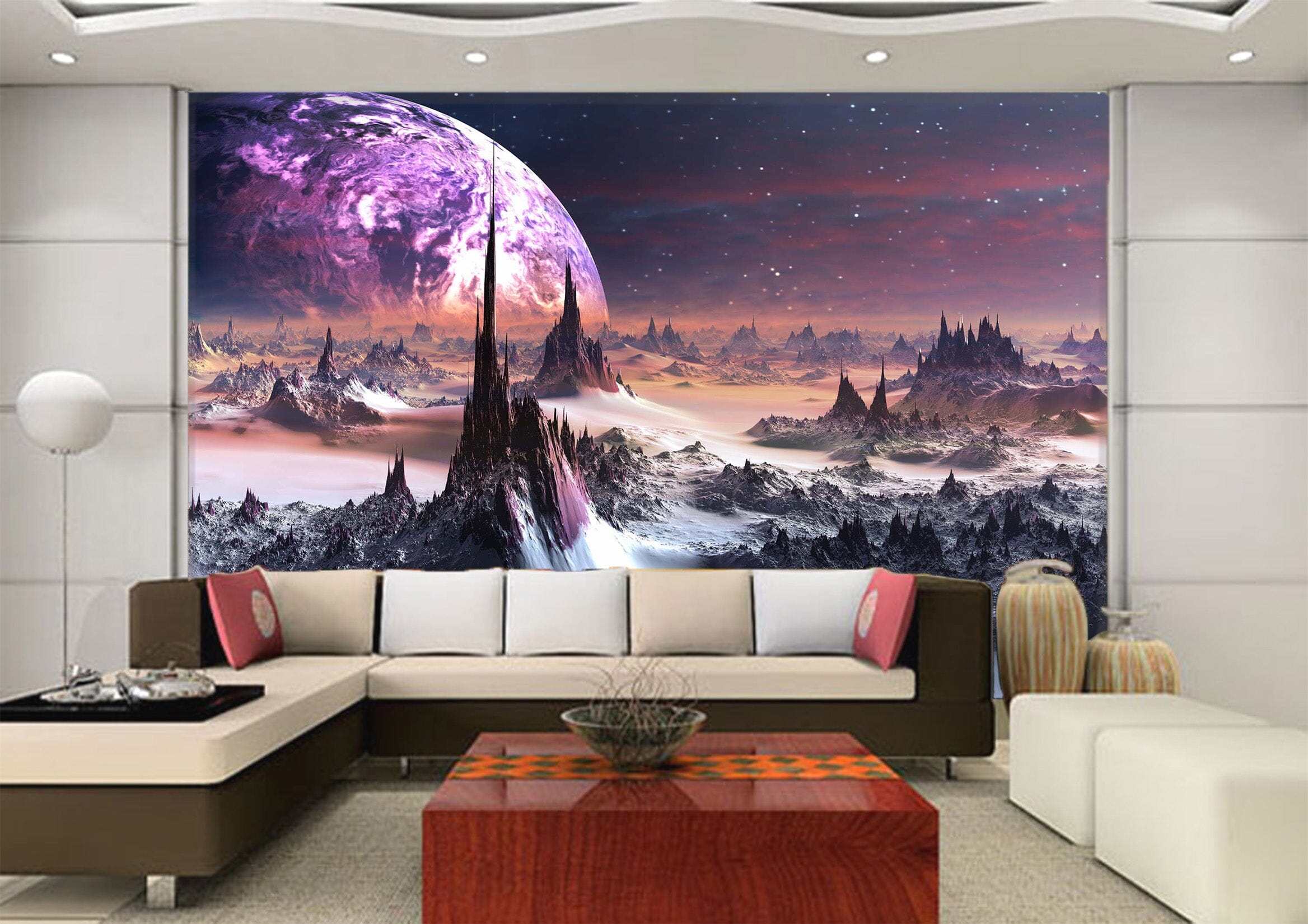 3D Purple Moon 1032 Wall Murals Wallpaper AJ Wallpaper 2