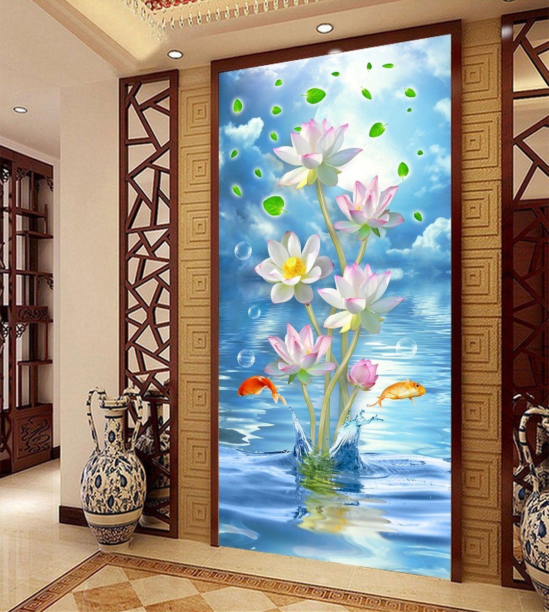 3D Lotus Bubble 386 Wallpaper AJ Wallpaper