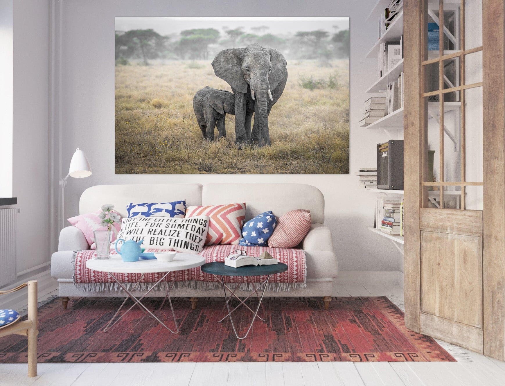 3D Two Elephants 157 Marco Carmassi Wall Sticker Wallpaper AJ Wallpaper 2